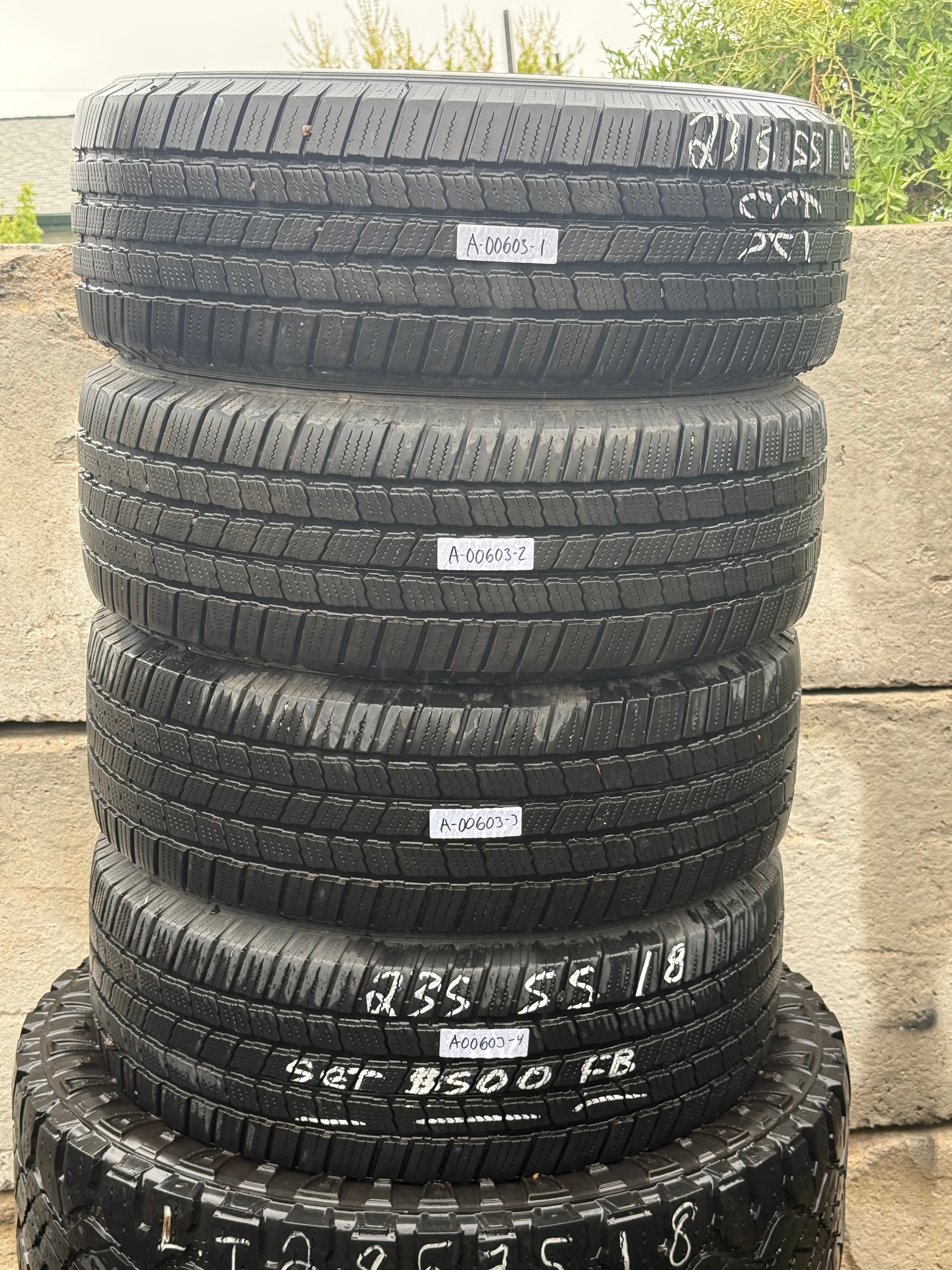 235/55R18 Set (4 Used Tires) Michelin Defender LTX