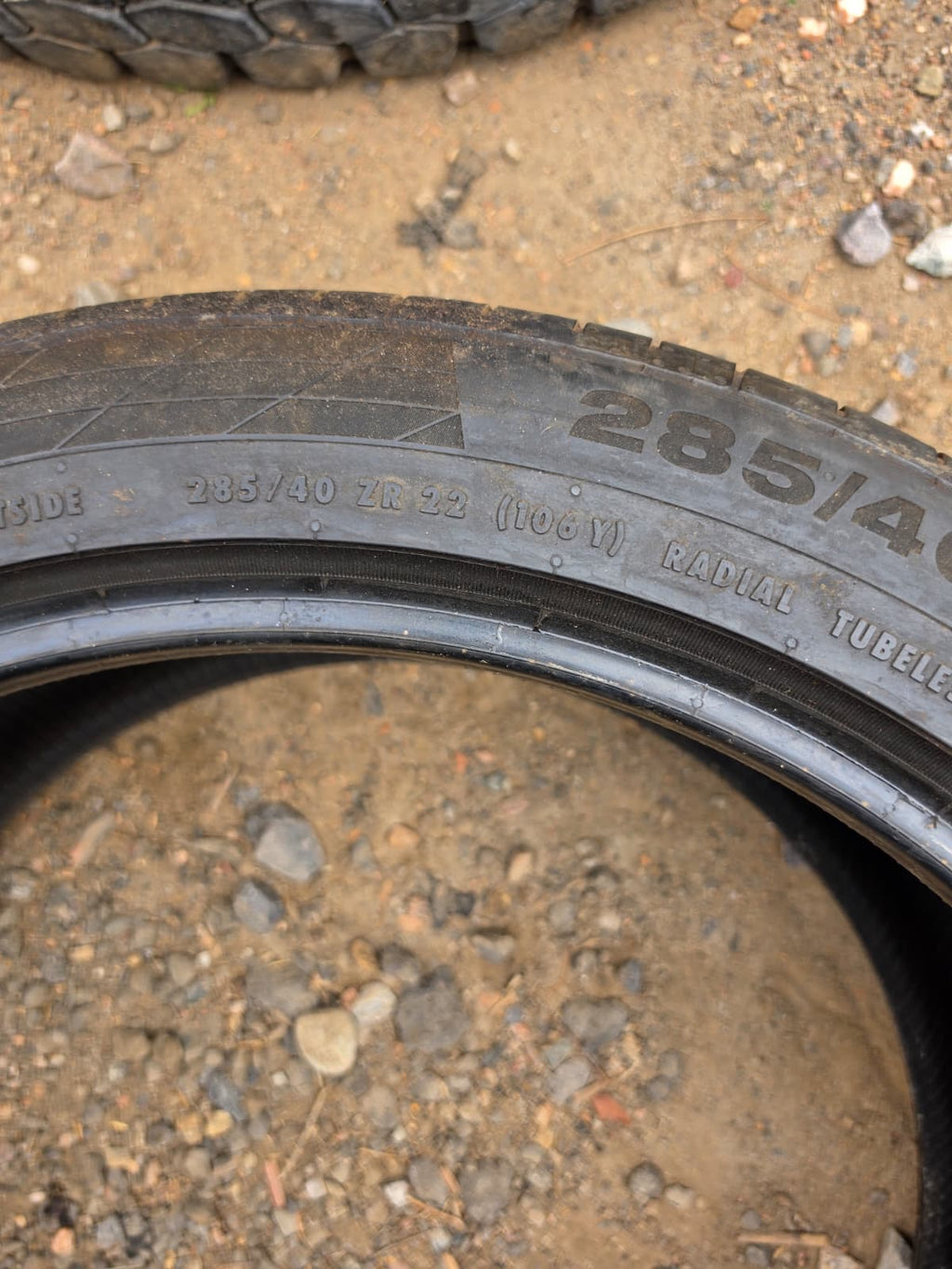 285/40R22 Pair (2 Used Tires) Continental ContiSportContact