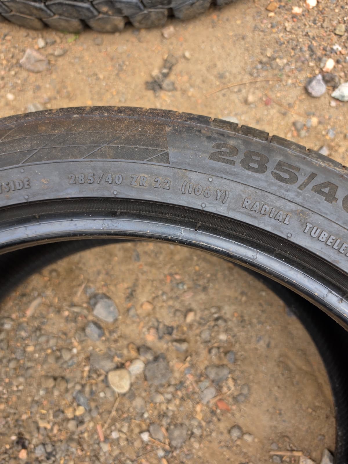 285/40R22 Pair (2 Used Tires) Continental ContiSportContact
