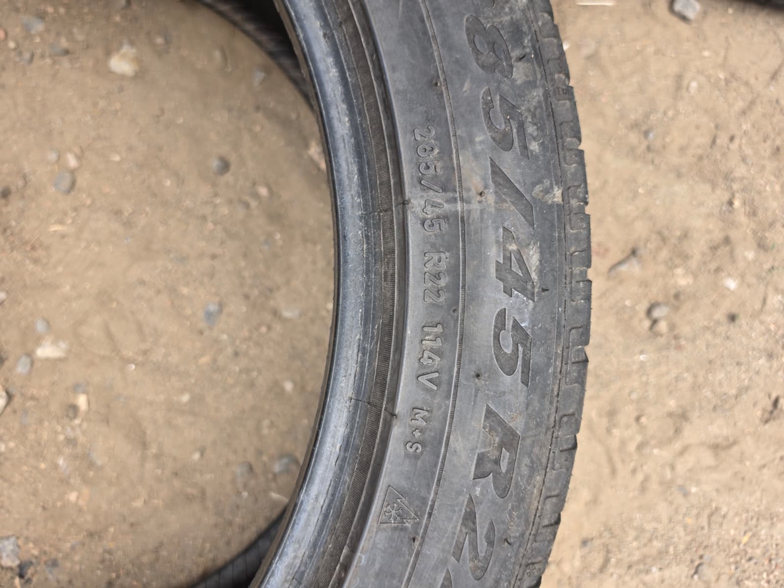 285/45R22 Pair (2 Used Tires) Pirelli Scorpion Snow Tires