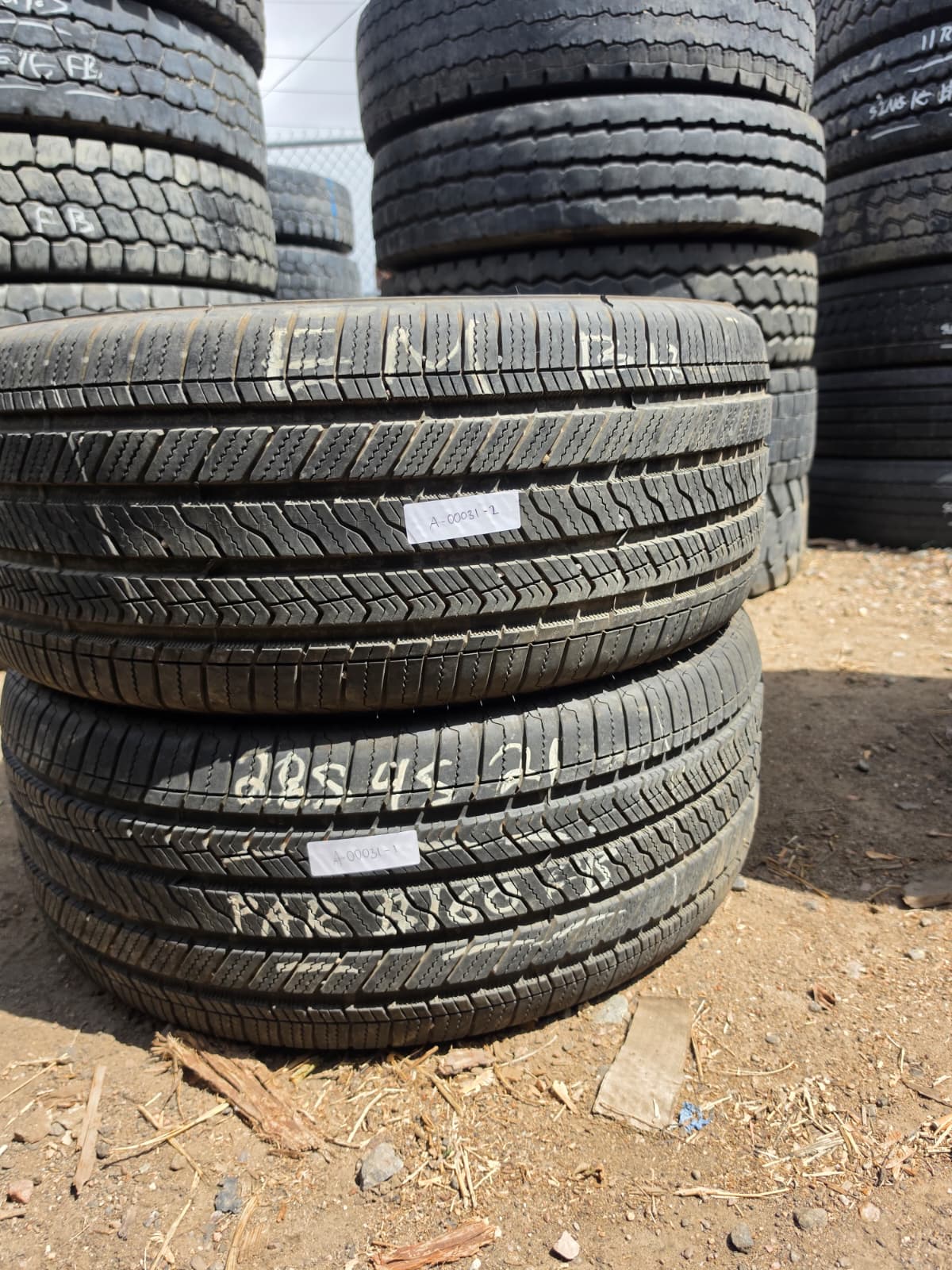 285/45R21 Pair (2 Used Tires) Bridgestone Alenza