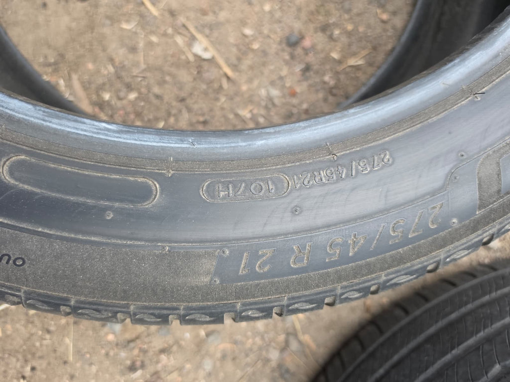275/45R21 Pair (2 Used Tires) Michelin Primacy Tour