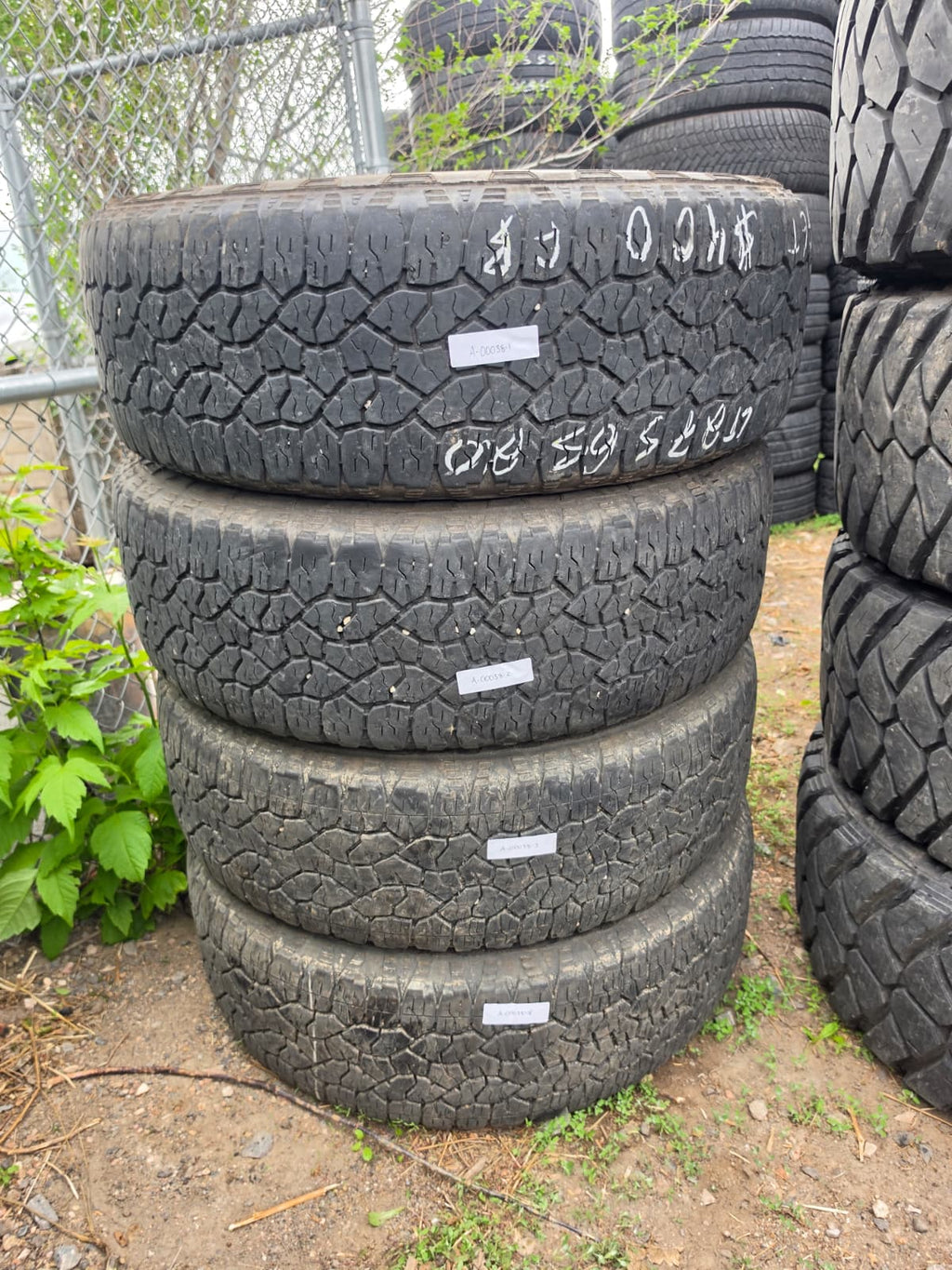 LT275/65R20 Set (4 Used Tires) Goodyear Wrangler T/R