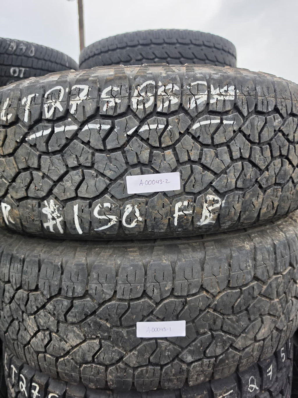 LT275/65R20 Pair (2 Used Tires) Goodyear Wrangler T/R