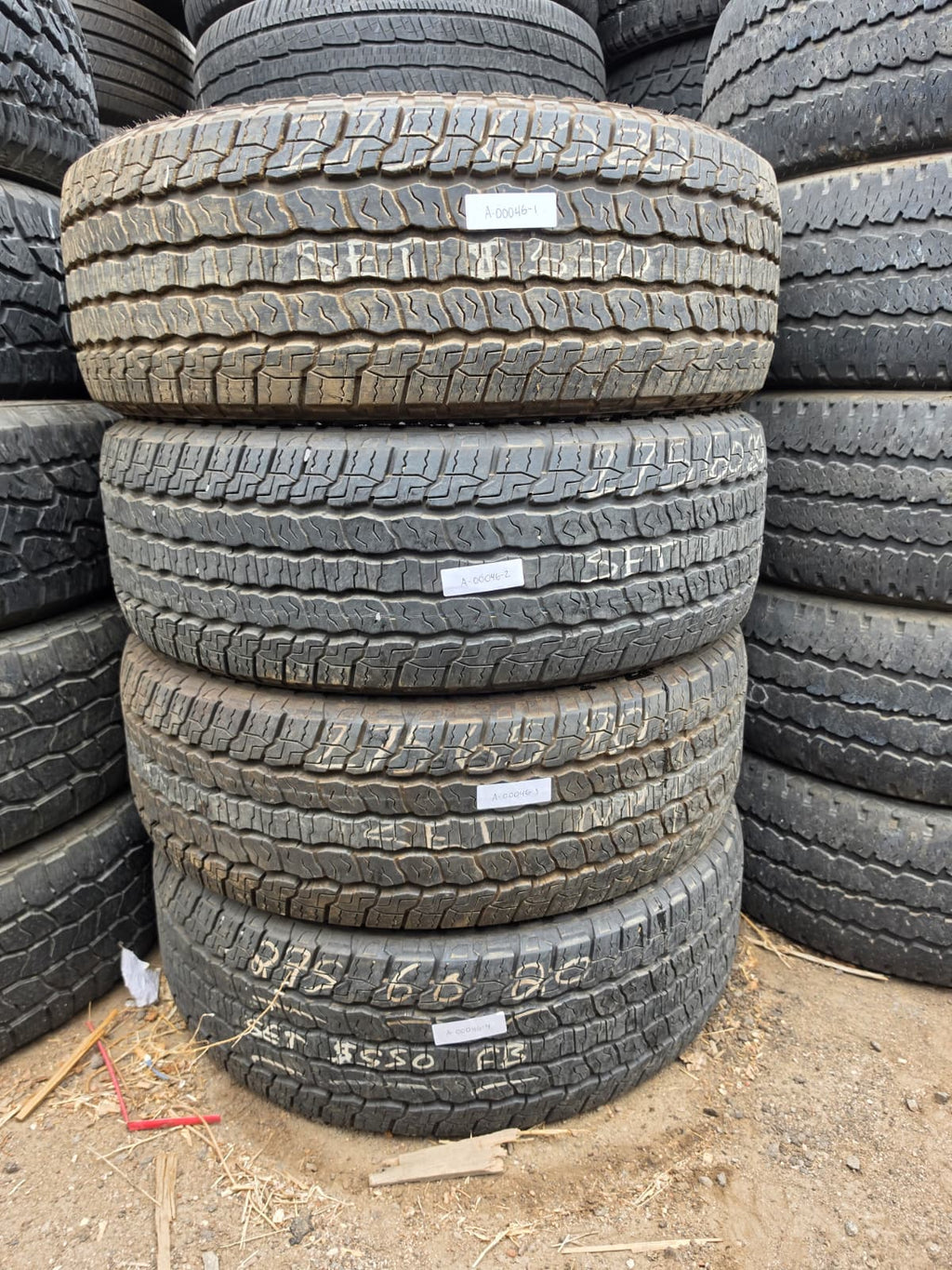 275/60R20 Set (4 Used Tires) Goodyear Wrangler Territory AT