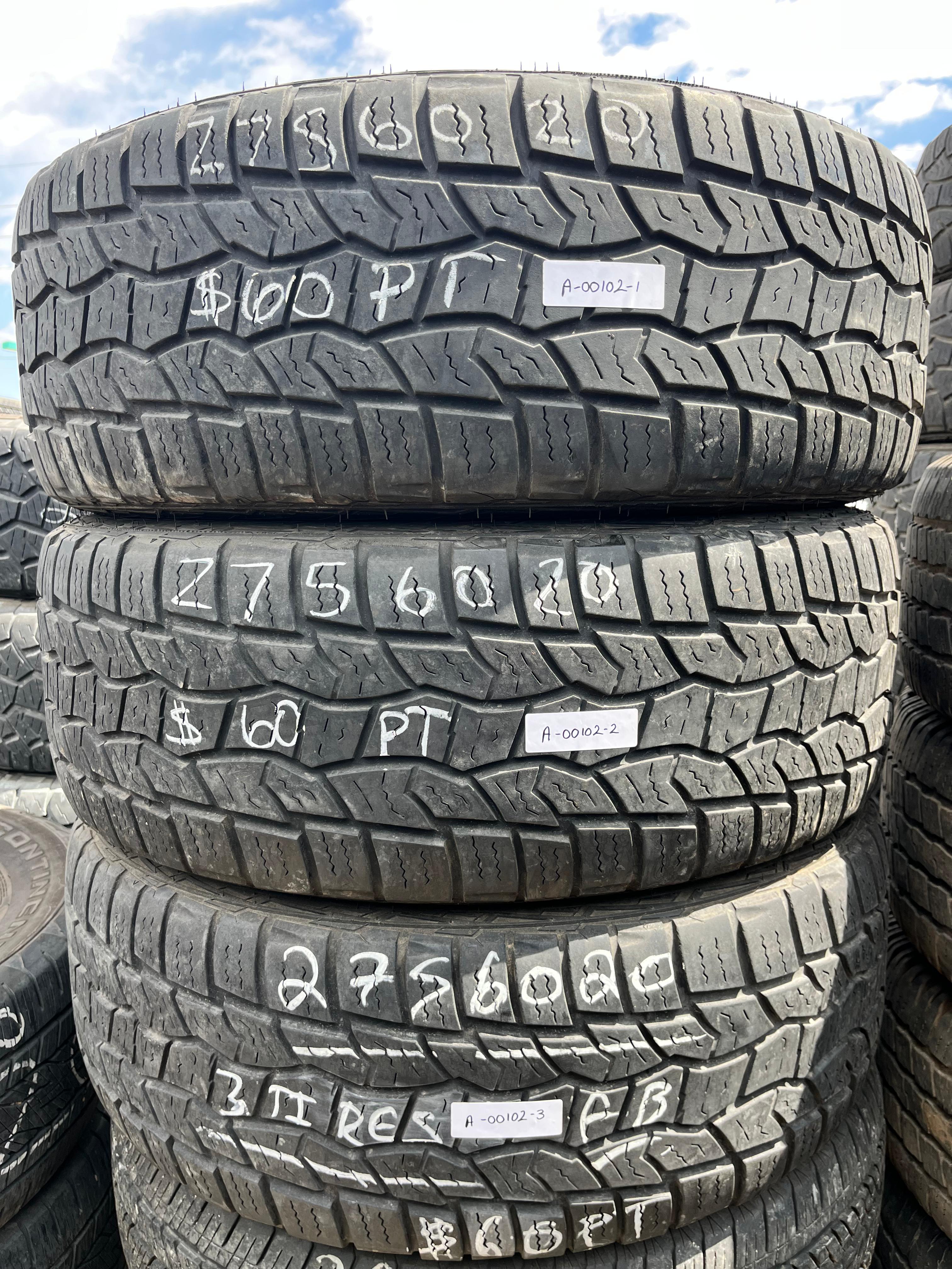 275/60R20 (3 Used Tires) Cooper Adventurer