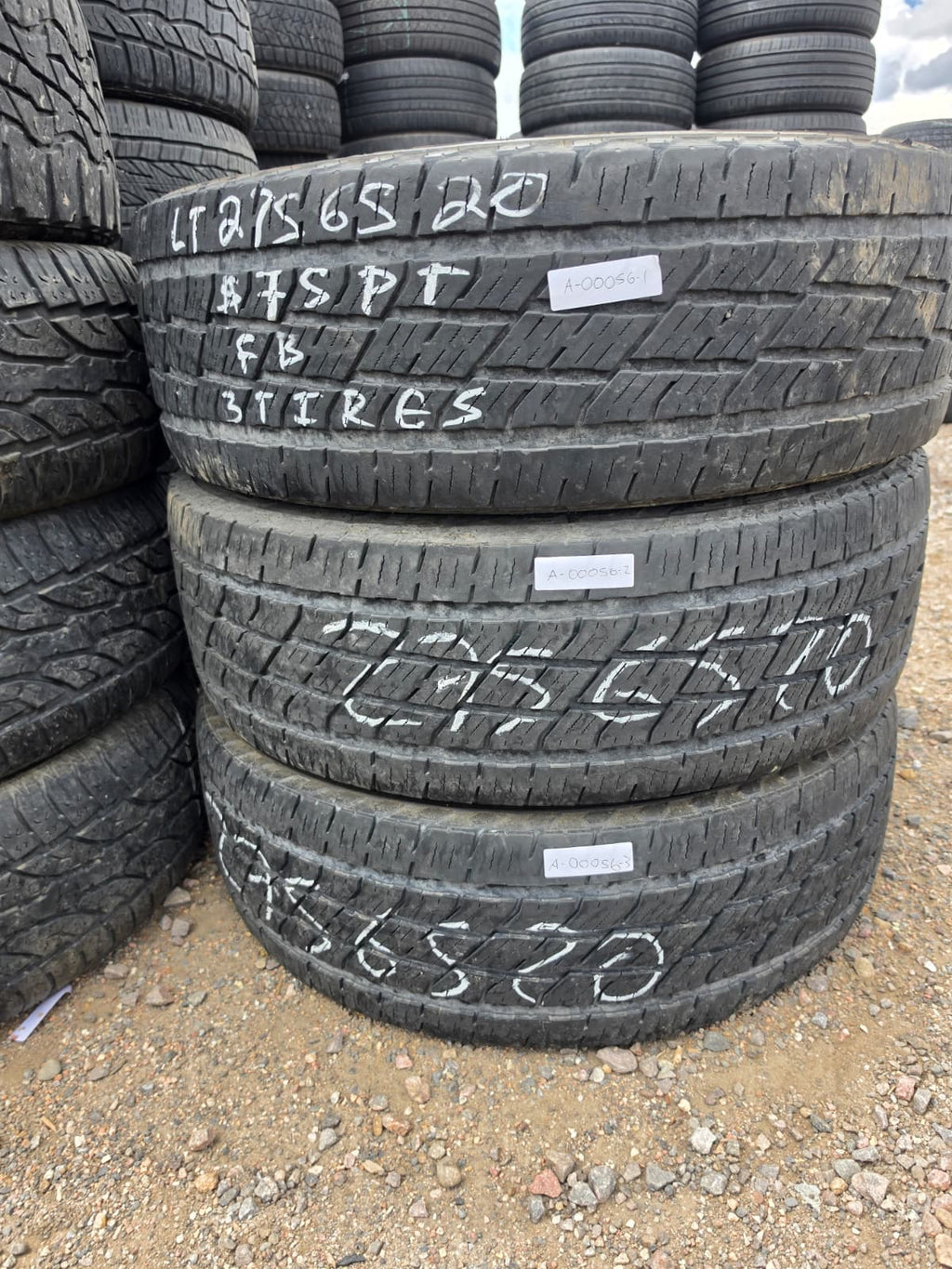 LT275/65R20 (3 Used Tires) Toyo Open Country H/T2