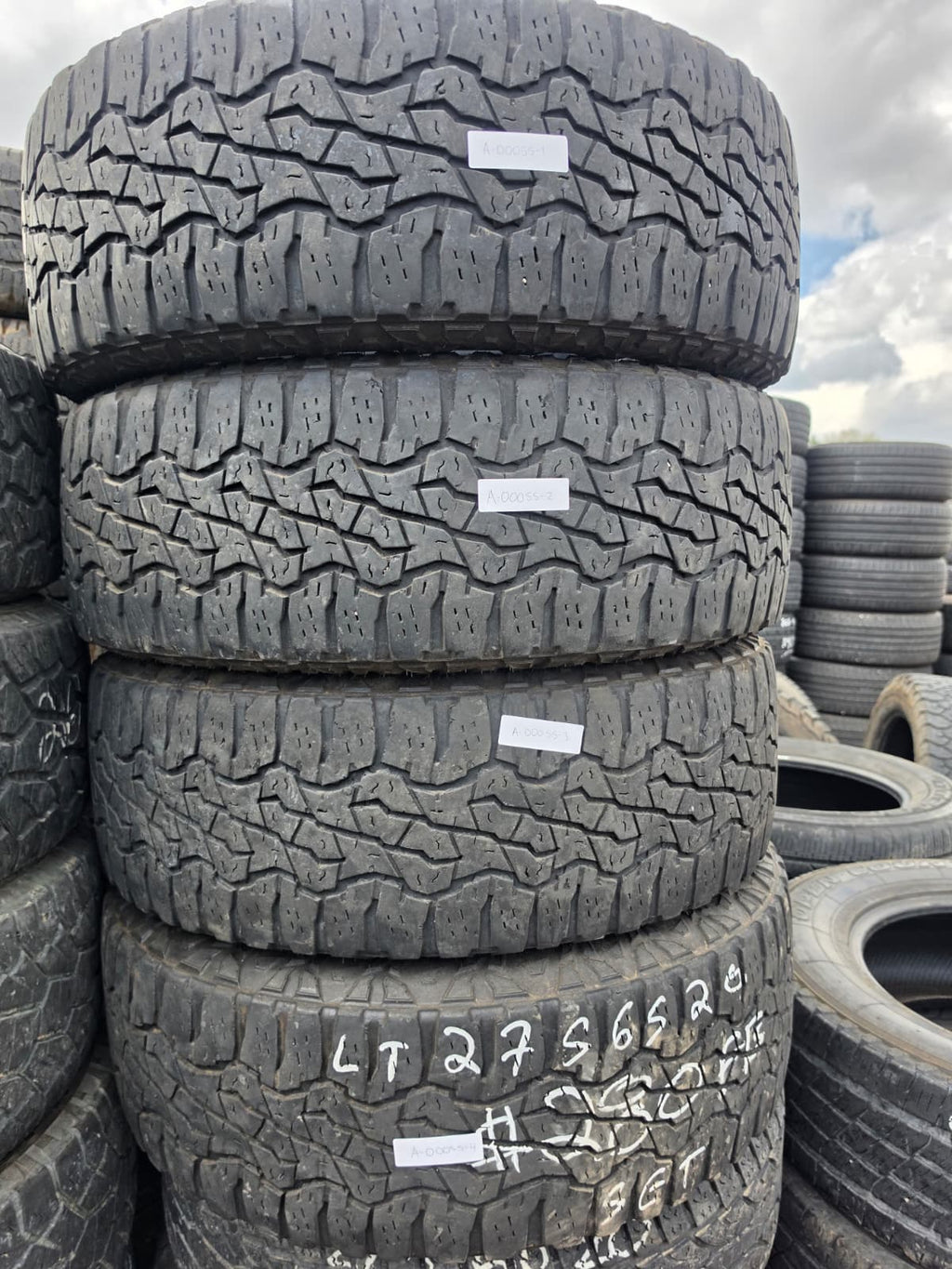 LT275/65R20 Set (4 Used Tires) Goodyear Wrangler