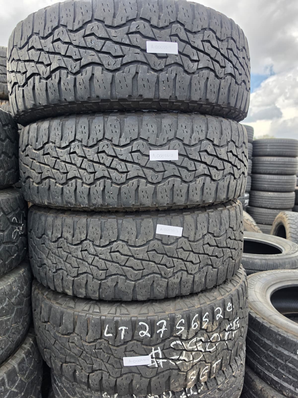 LT275/65R20 Set (4 Used Tires) Goodyear Wrangler