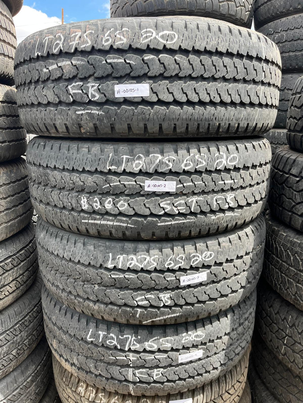 LT275/65R20 Set (4 Used Tires) Firestone Transforce
