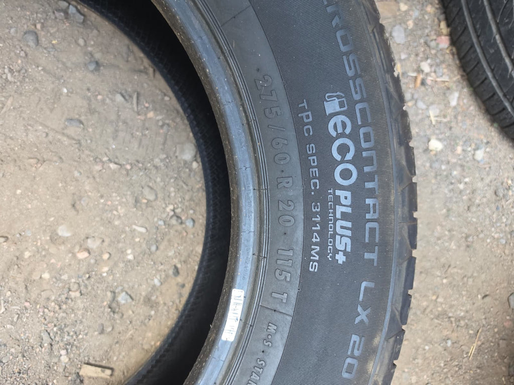 275/60R20 Pair (2 Used Tires) Continental CrossContact LX20