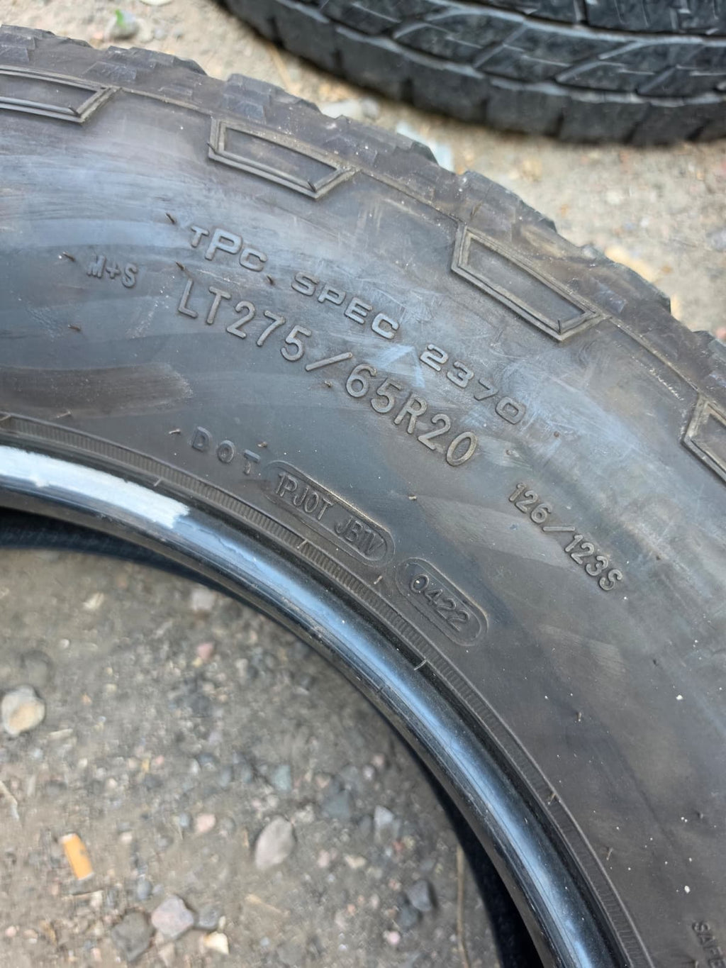 LT275/65R20 Set (4 Used Tires) Goodyear Wrangler Trail Runner AT