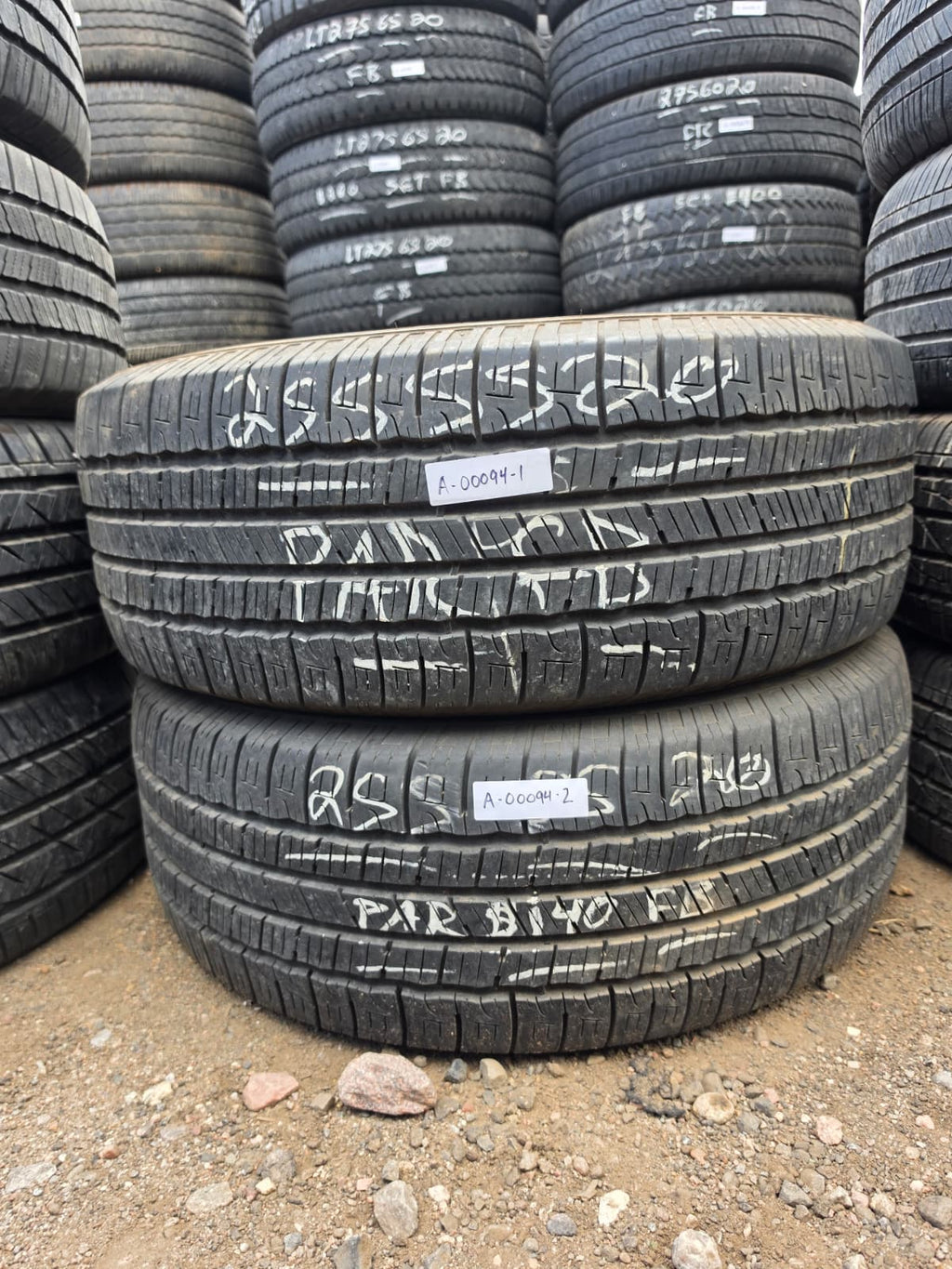 255/55R20 Pair (2 Used Tires)  Goodyear Reliant