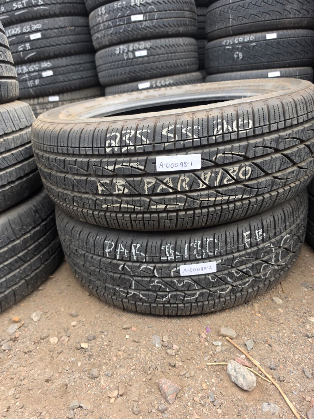 235/55R20 Pair (2 Used Tires) FireStone Destination LE3