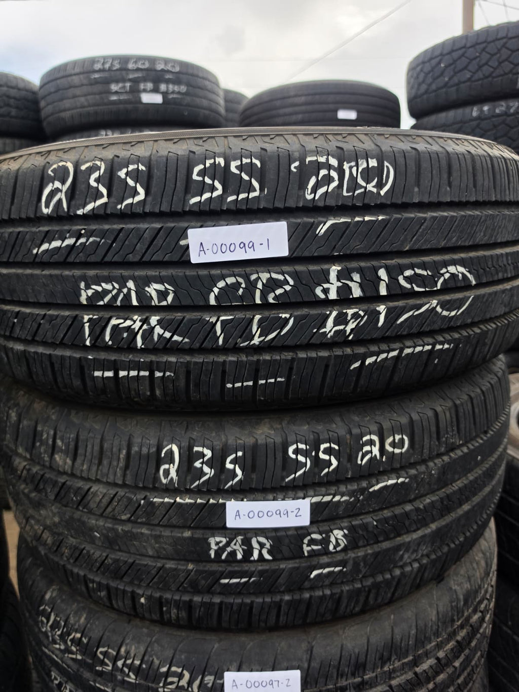 235/55R20 Pair (2 Used Tires) Yokohama Geolander CV