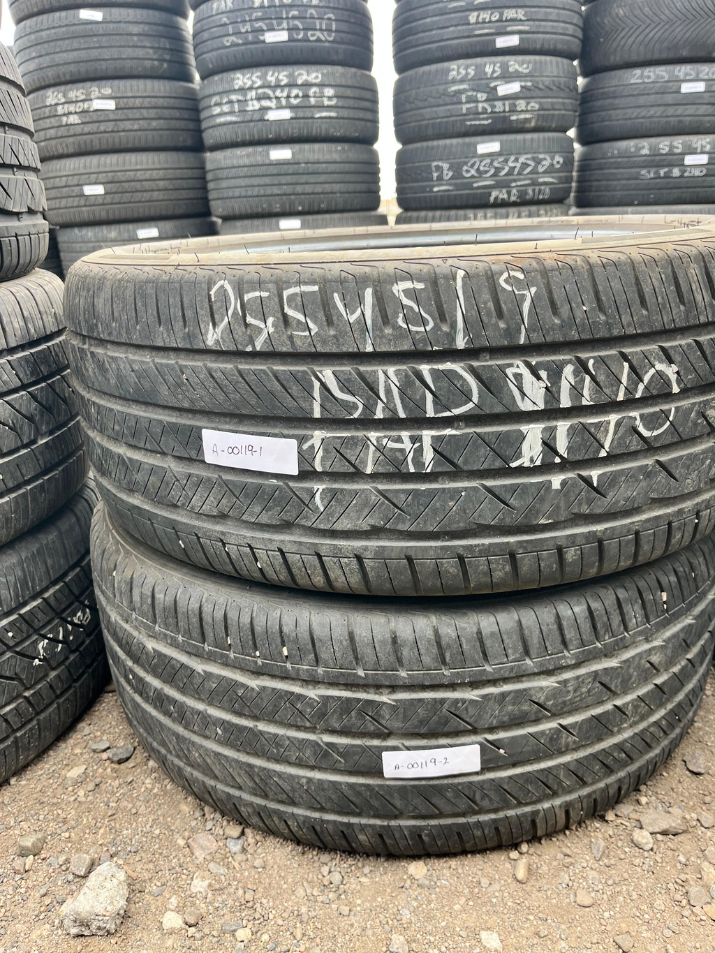255/45ZR19 Pair (2 Used Tires) Continental S FIT AS