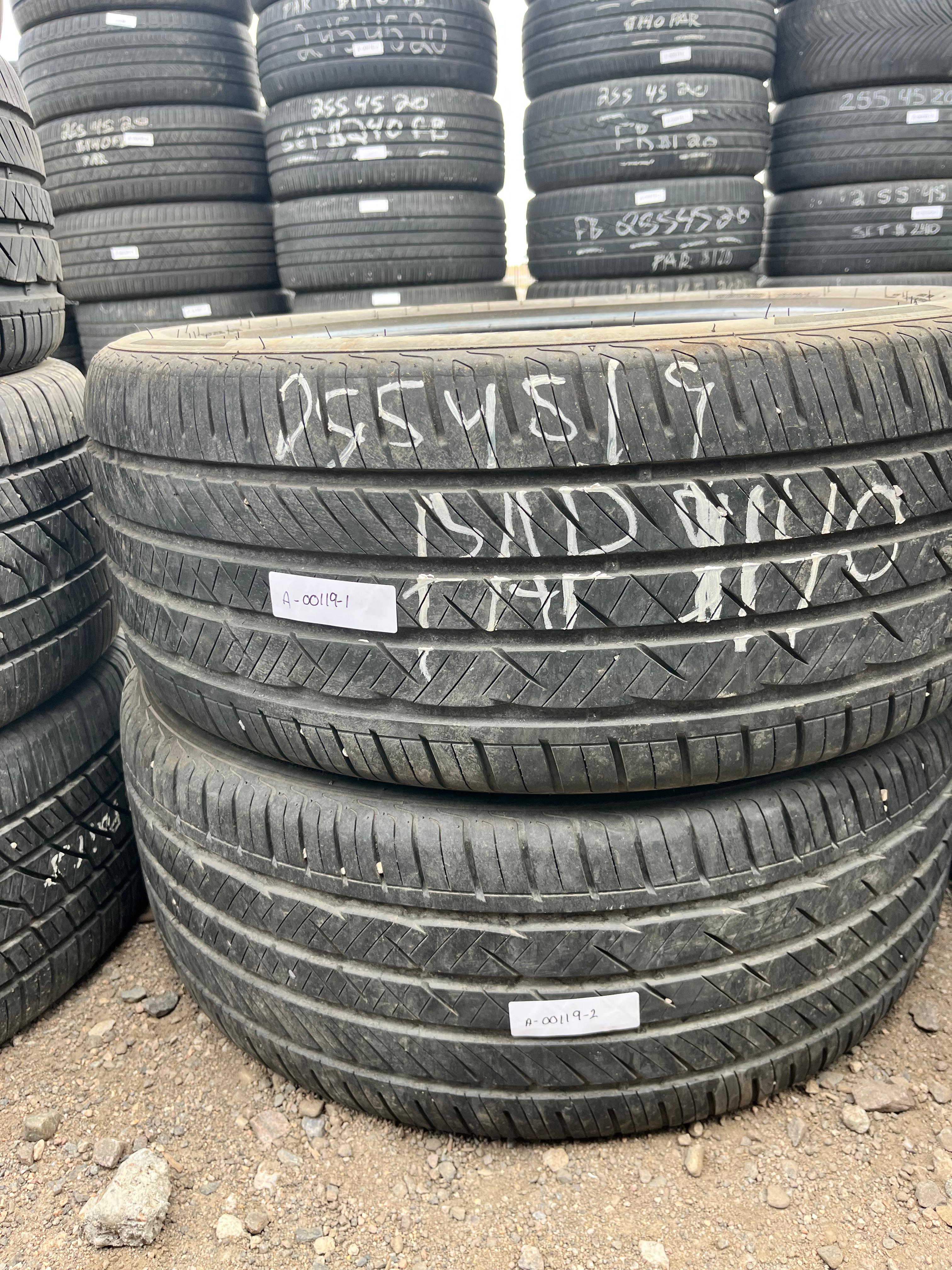 255/45ZR19 Pair (2 Used Tires) Continental S FIT AS