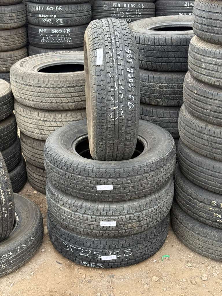 ST225/75R15 Set (4 Used Tires) Goodyear Marathon