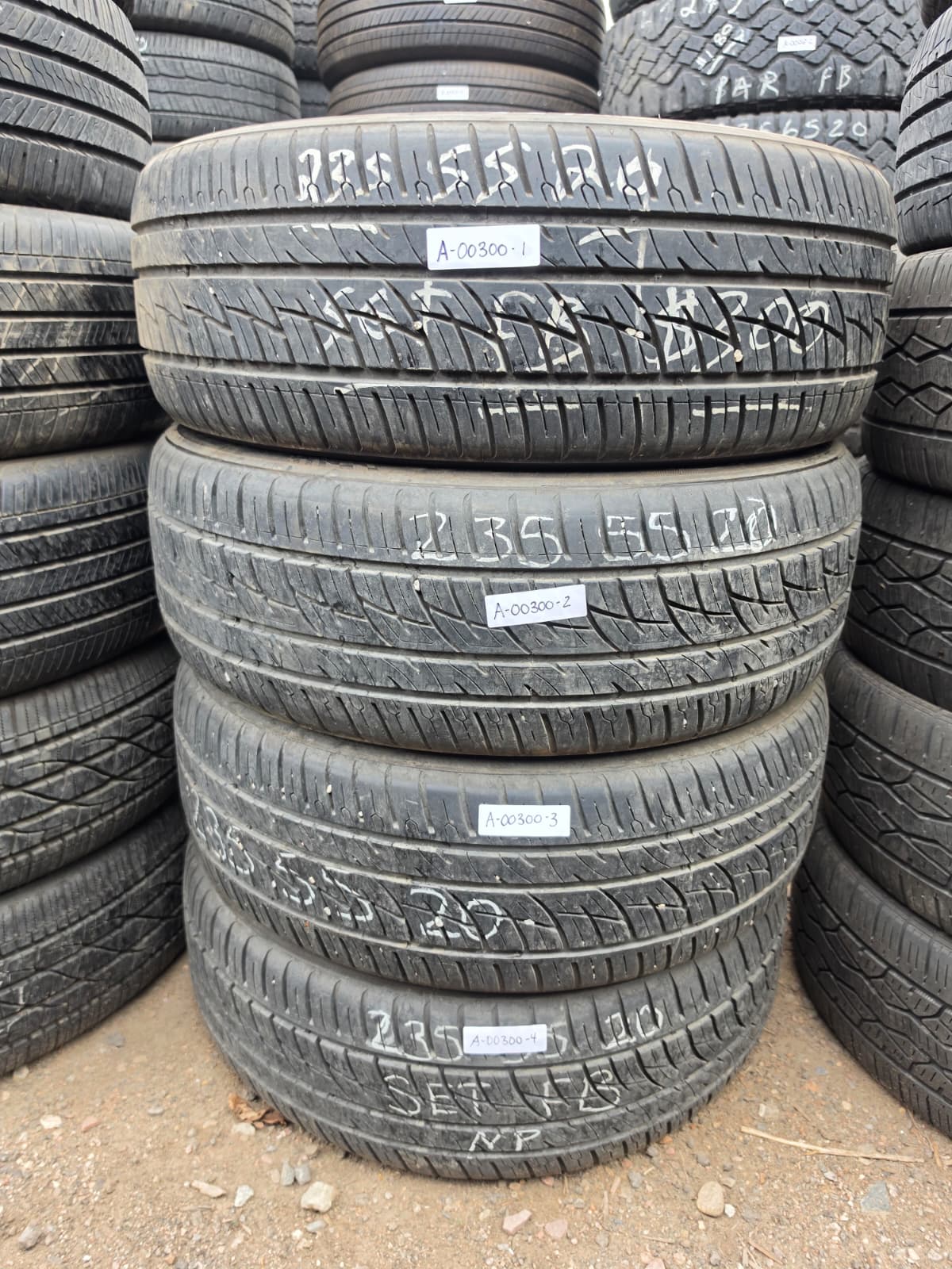 235/55R20 Set (4 Used Tires) Delinte Desert Storm DS8