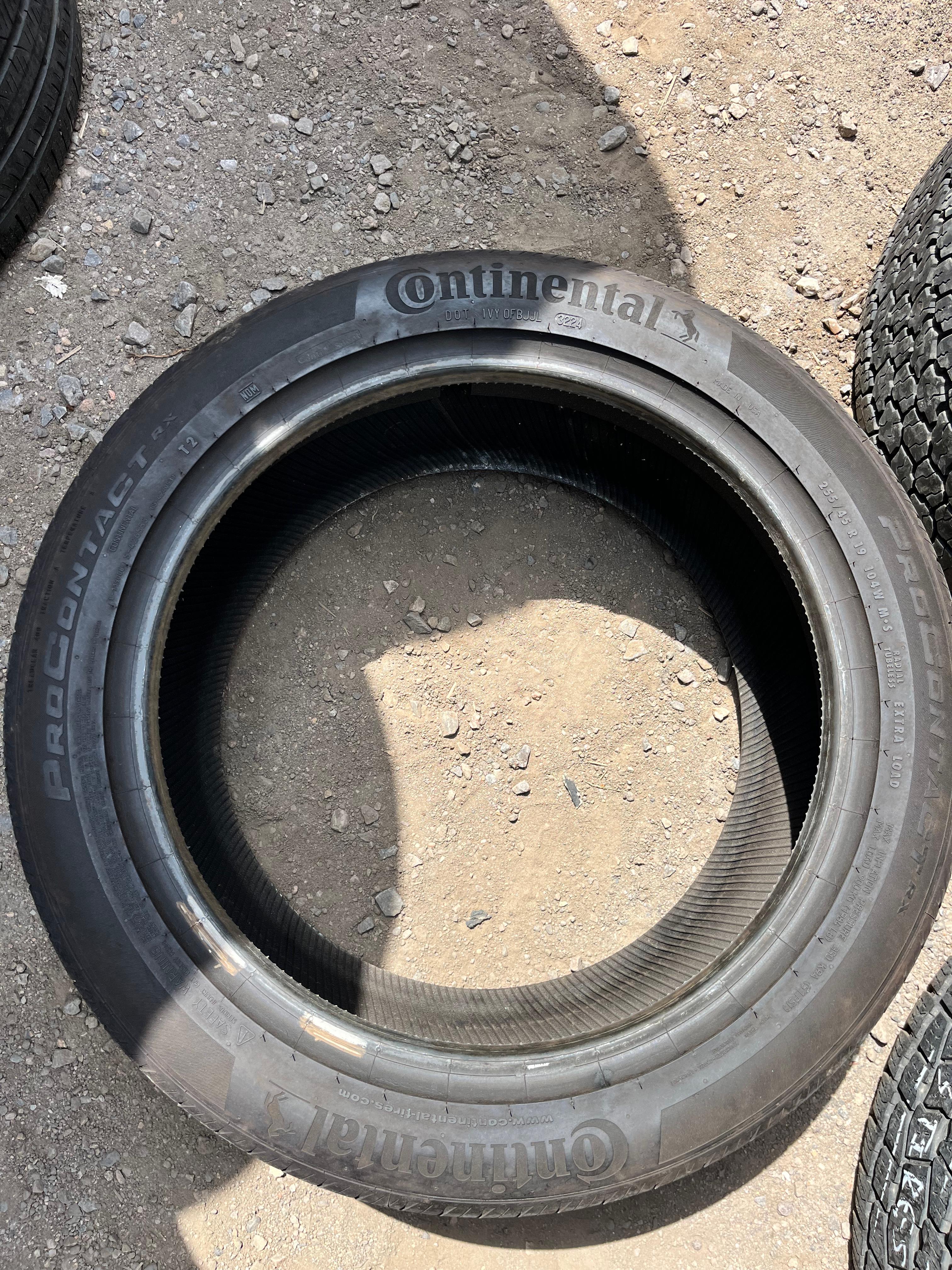 255/45R19 Set (4 Used Tires) Continental Pro Contact