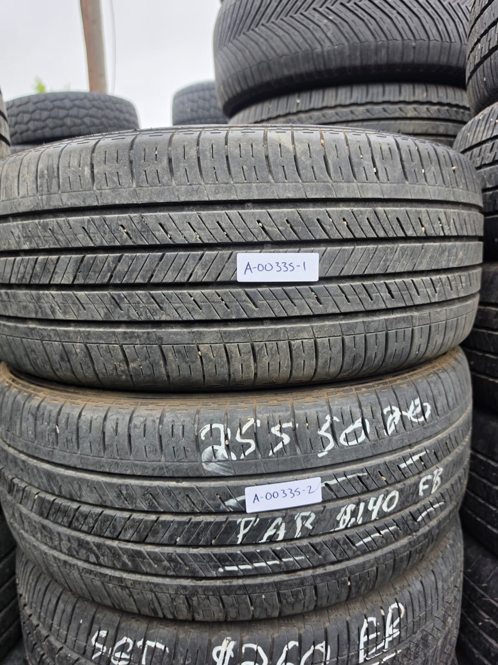 255/50R20 Pair (2 Used Tires) Kumho  Crugen HP51