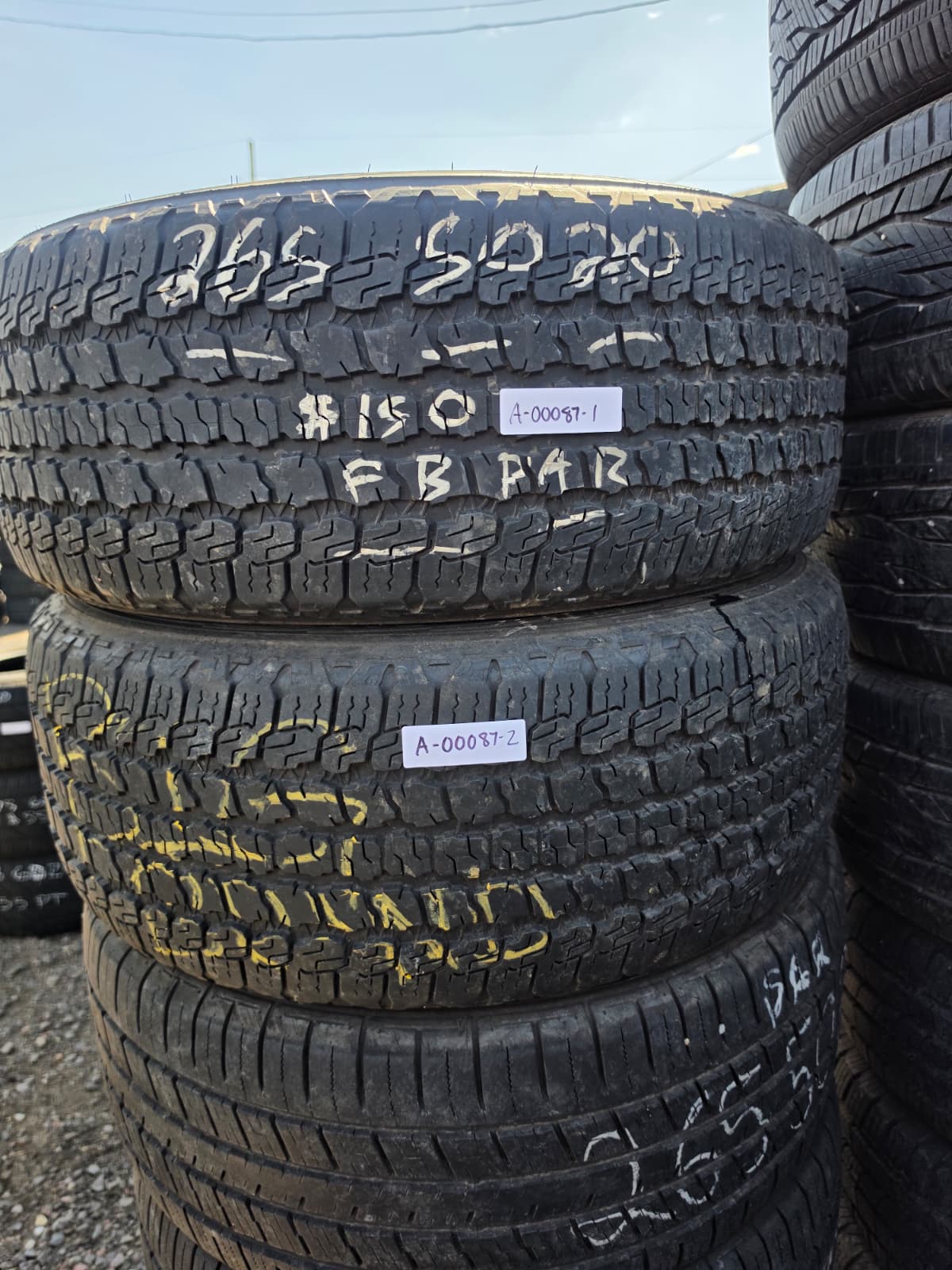 265/50R20 Pair (2 Usrd Tires) Goodyear Wrangler All Terrain Advanture