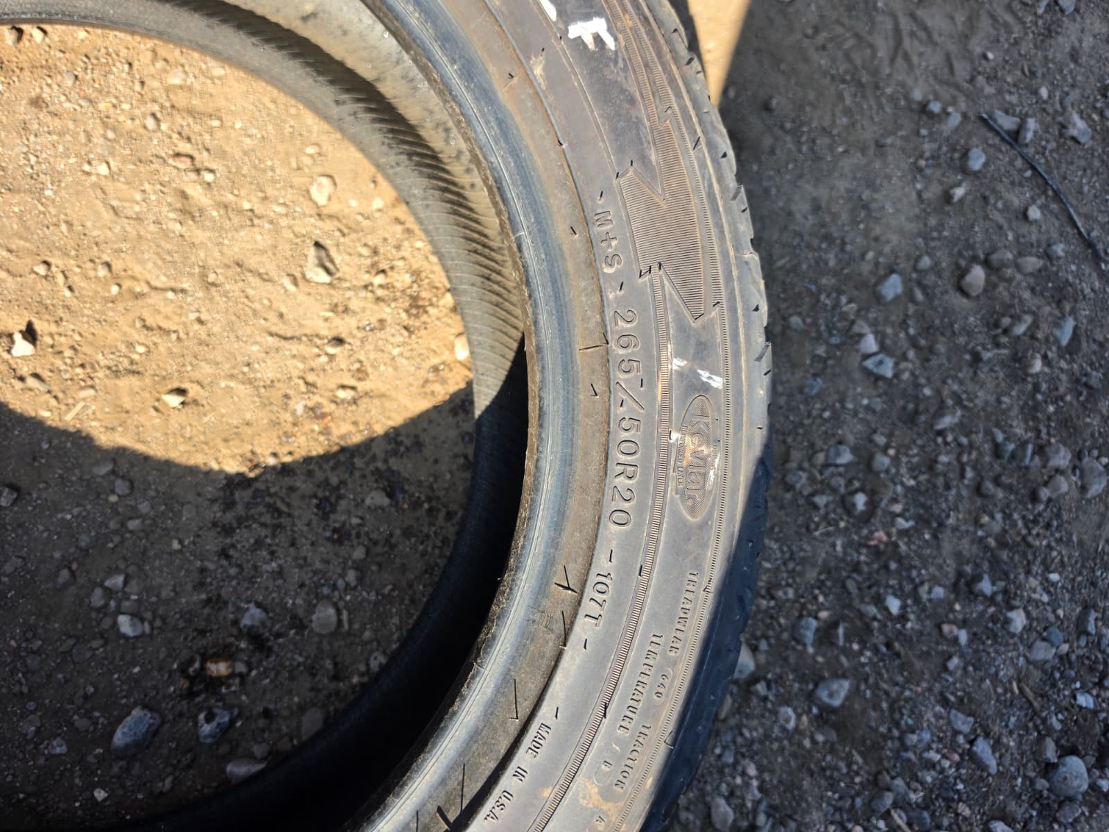 265/50R20 Pair (2 Usrd Tires) Goodyear Wrangler All Terrain Advanture