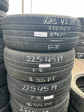 225/45R19 (3 Used Tires) Pirelli Cinturato P7