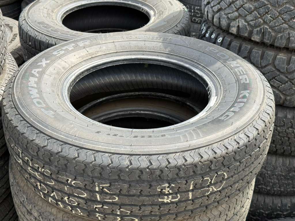 ST225/75R15 Pair (2 Used Tires) Power King Towmax STR