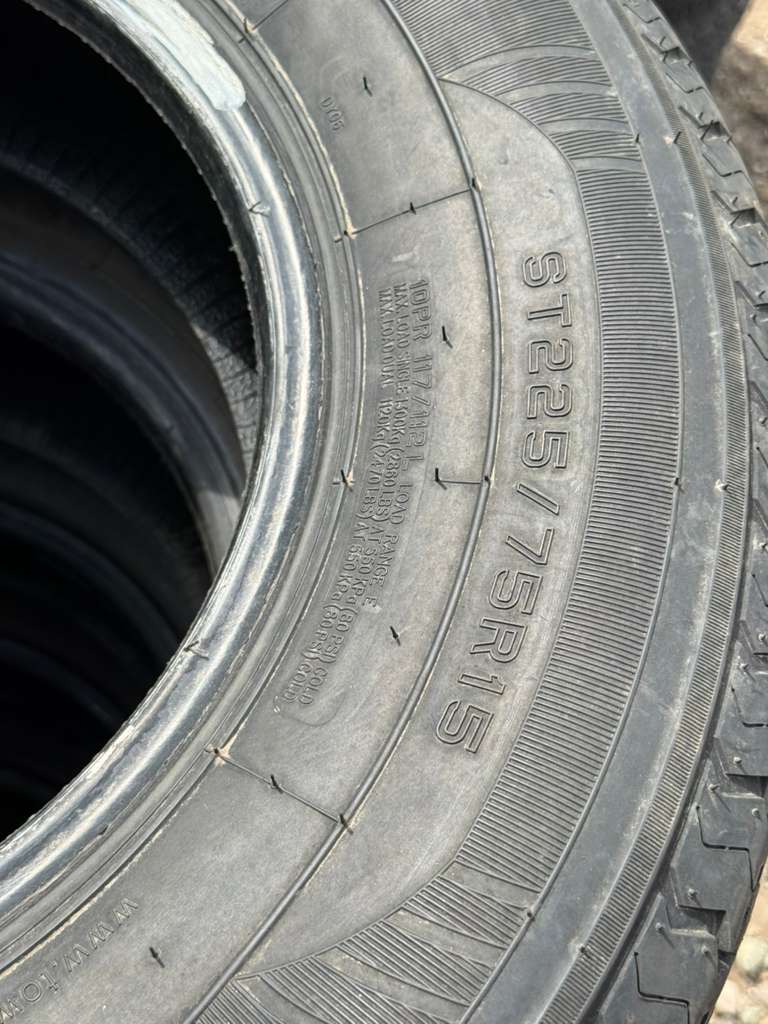 ST225/75R15 Pair (2 Used Tires) Power King Towmax STR