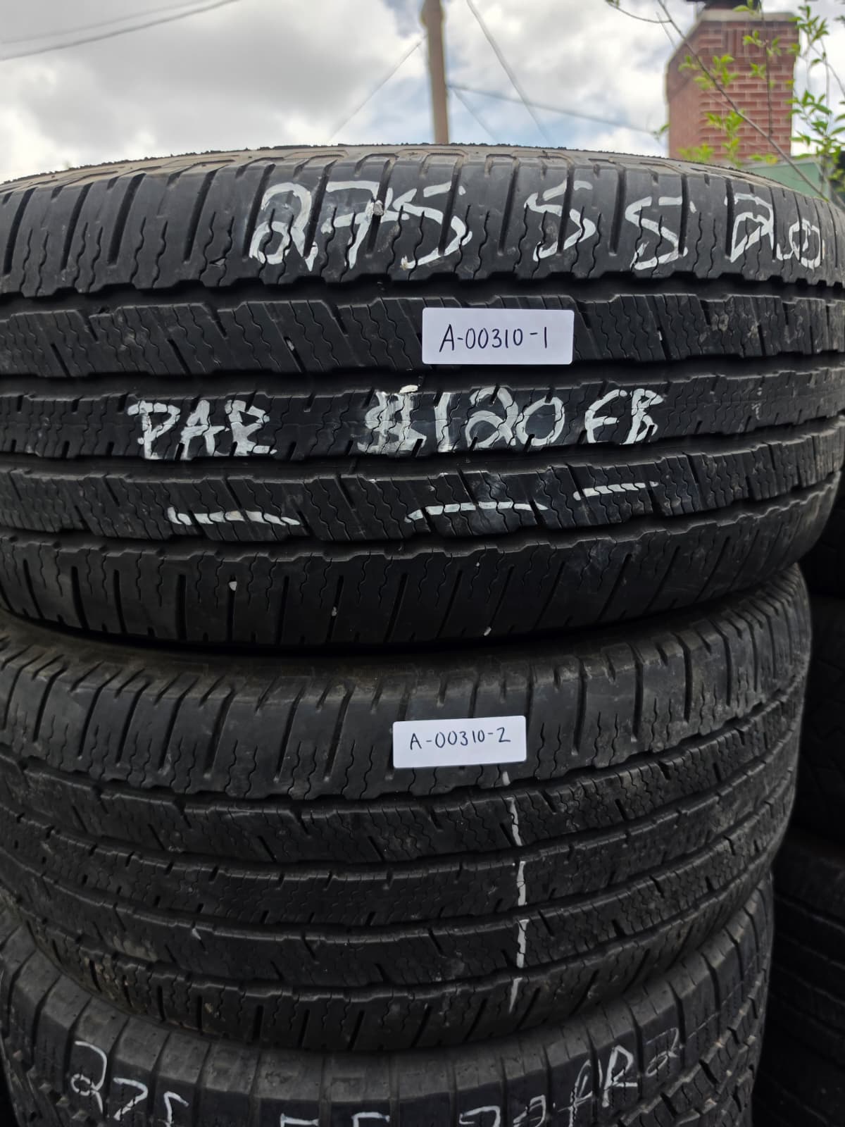 275/55R20 Pair (2 Used Tires) Michelin Defender LTX M/S2