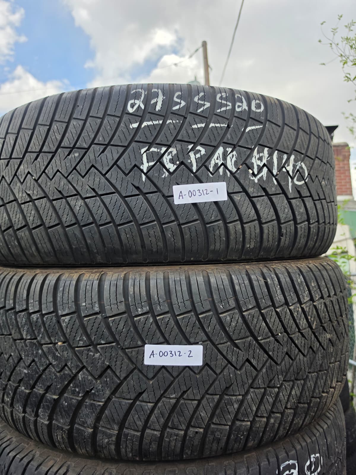 275/55R20 Pair (2 Used Tires) Pirelli Scorpion Weather Active Snow Tire