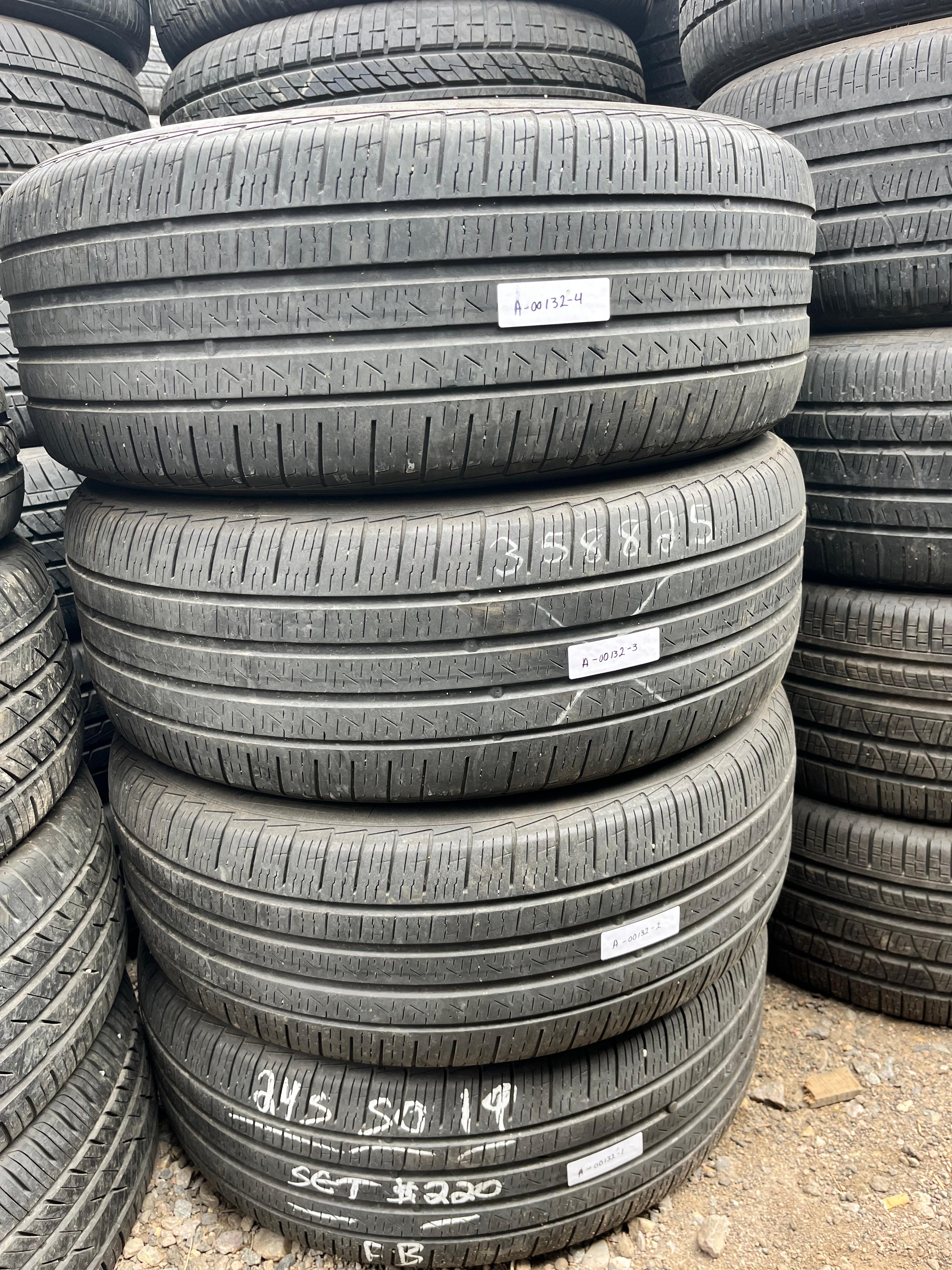 245/50R19 Set (4 Used Tires) Pirelli Cinturato