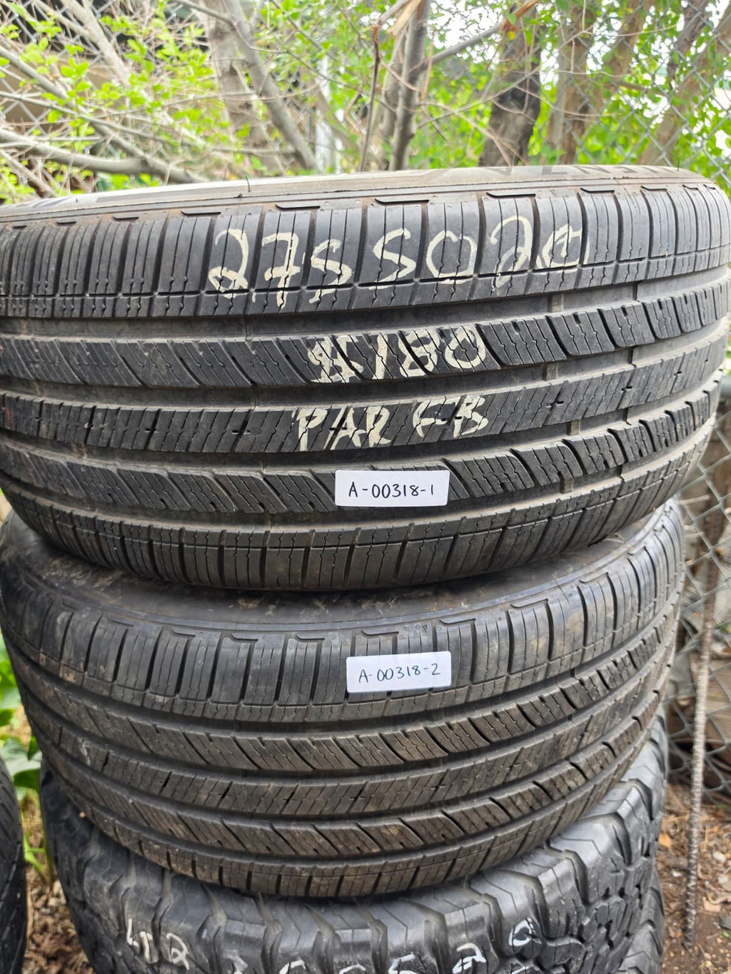 275/50R20 Pair (2 Used Tires) Bridgestone Alenza Sport