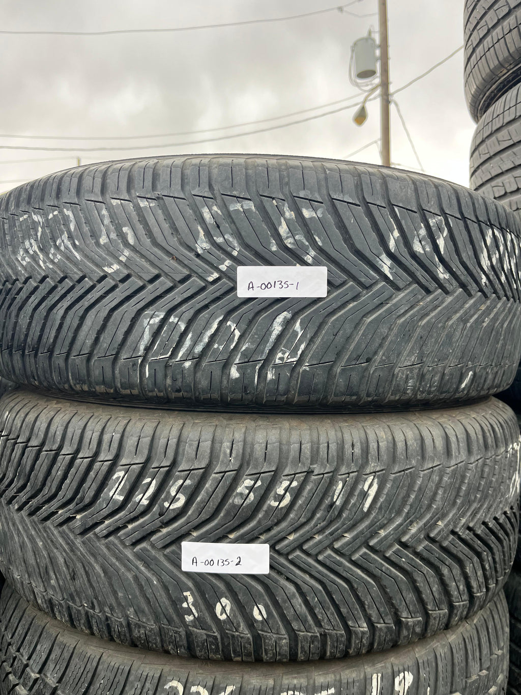 225/55R19 Pair (2 Used Tires) Michelin  Cross Climate