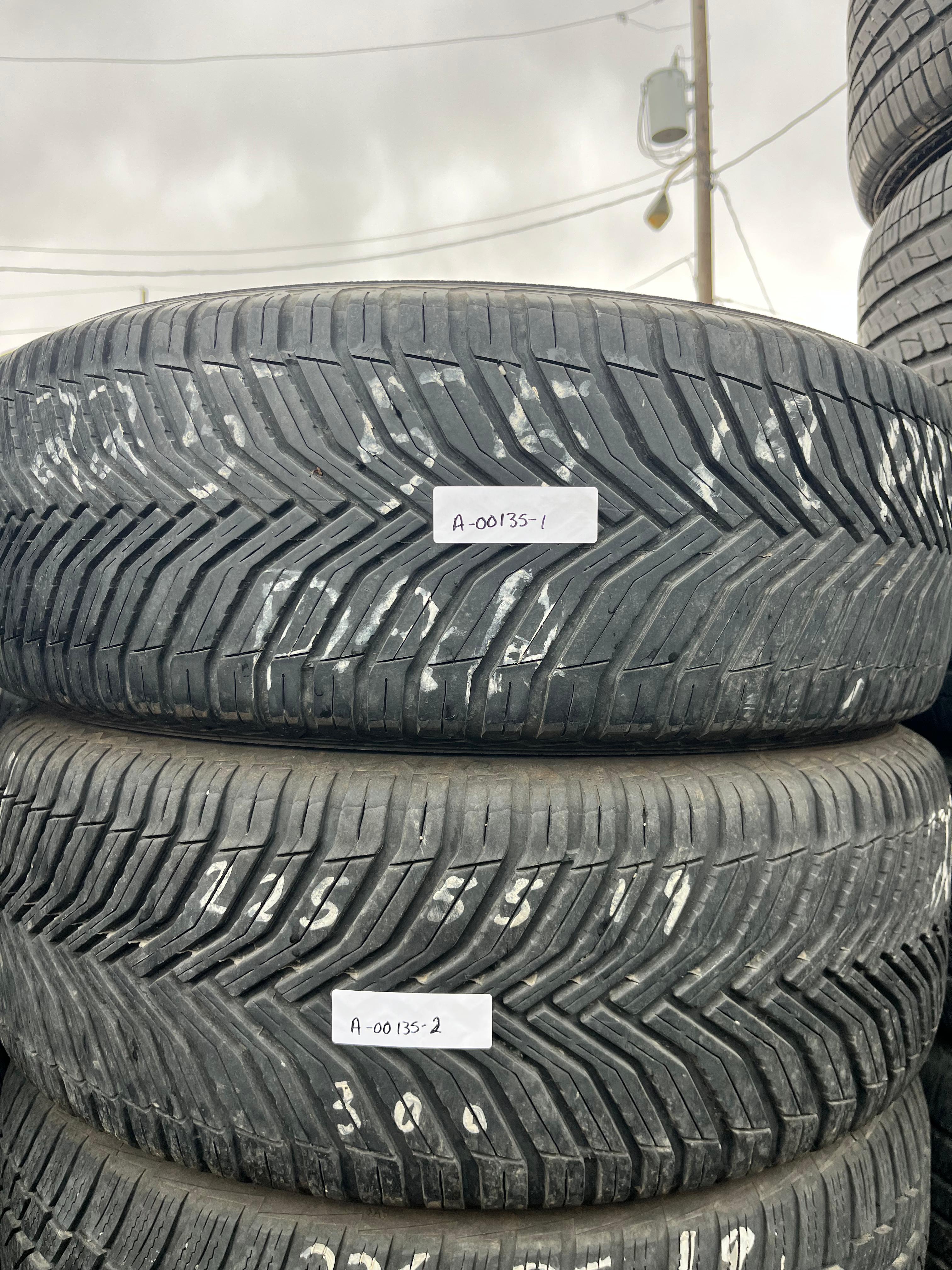 225/55R19 Pair (2 Used Tires) Michelin  Cross Climate