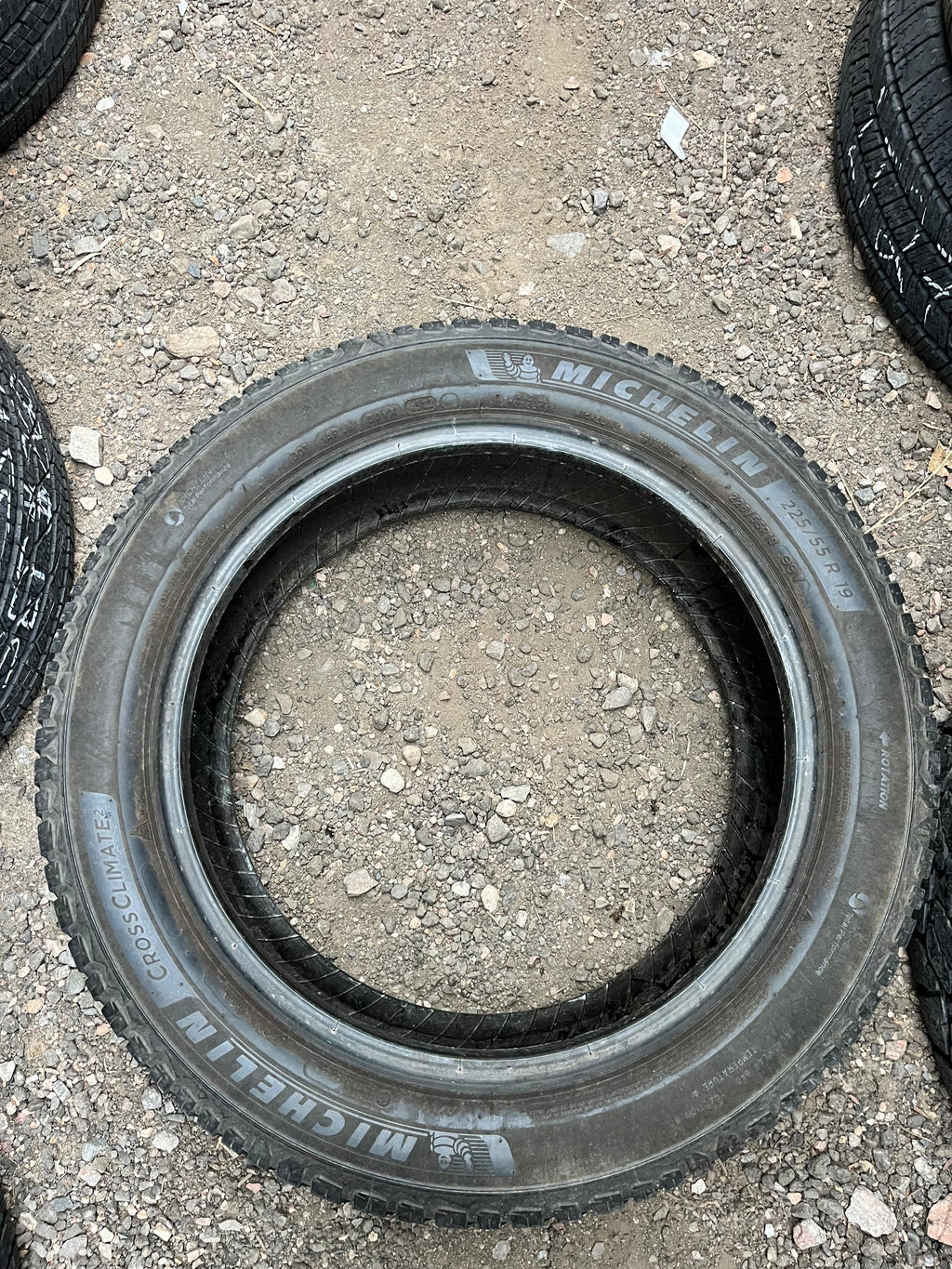 225/55R19 Pair (2 Used Tires) Michelin  Cross Climate