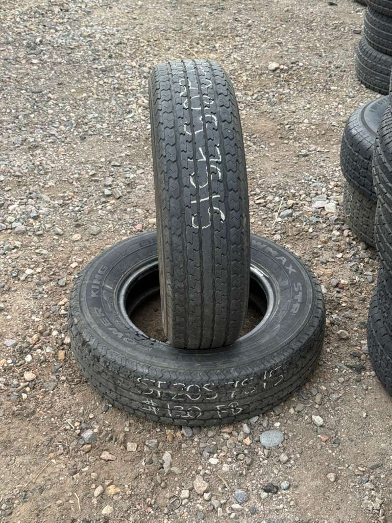 ST205/75R15 Pair (2 Used Tires) Power King Towmax STR2