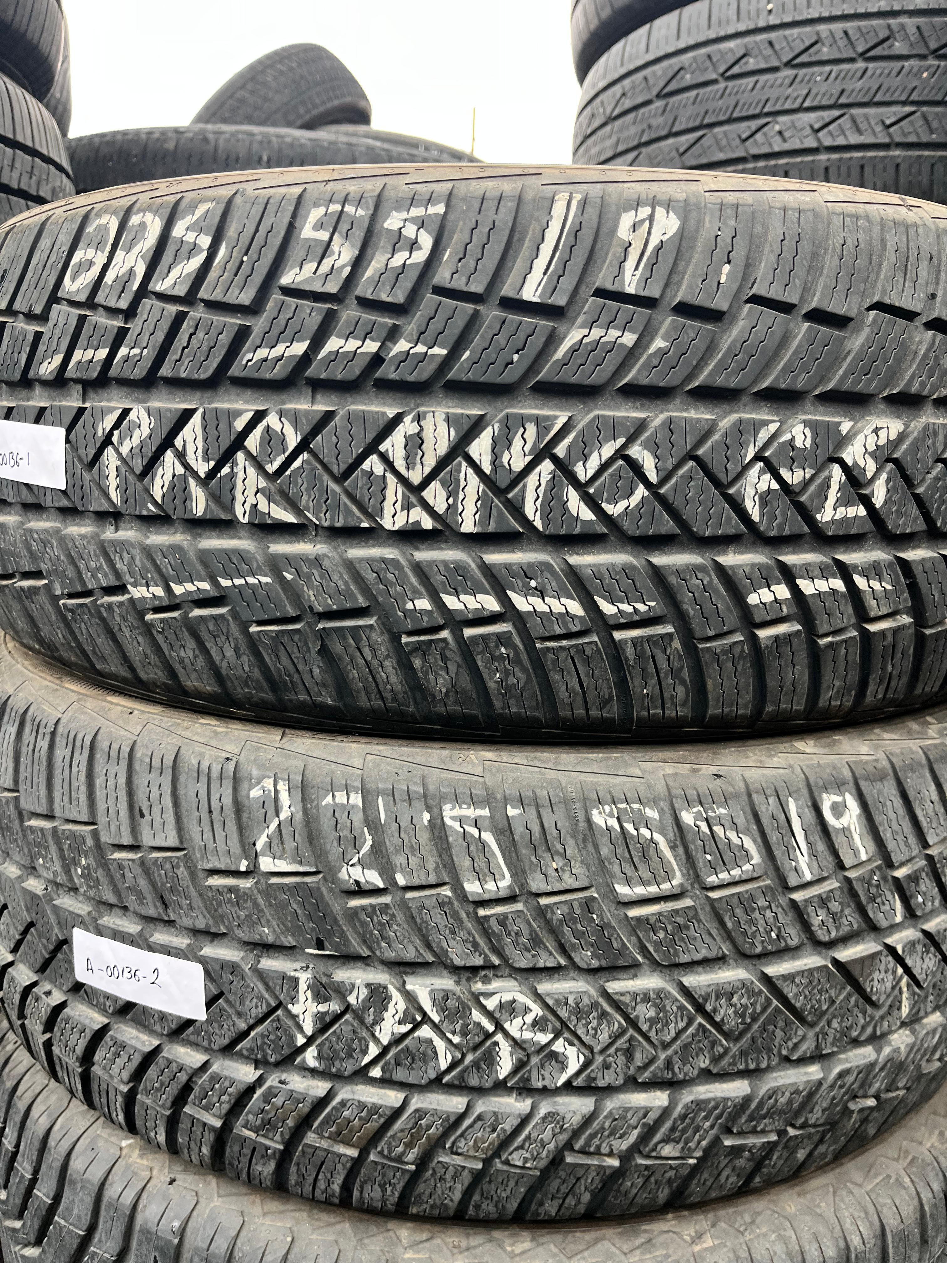 225/55R19 Pair (2 Used Tires) Vredestein Wintrac Pro