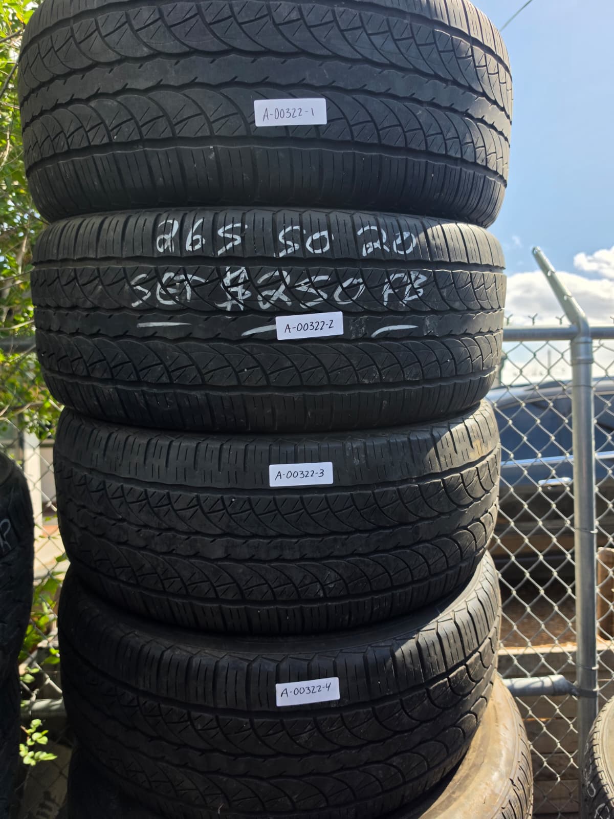 265/50R20 Set (4 Used Tires) Forceland Kunimoto F28