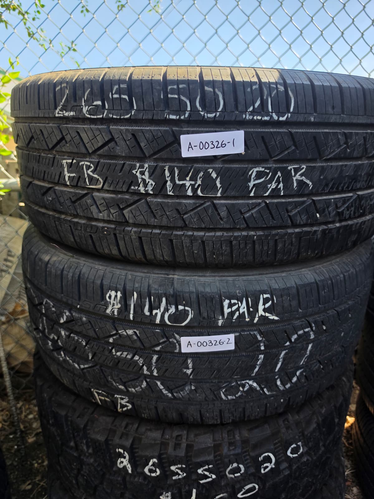 265/50R20 Pair (2 Used Tires) Continental CrossContact LX25