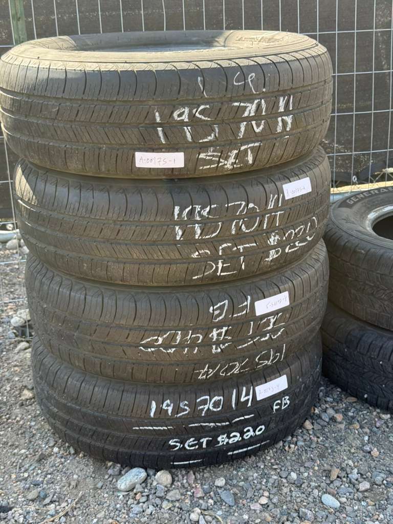 195/70R14 Set (4 Used Tires) Michelin Defender T+H