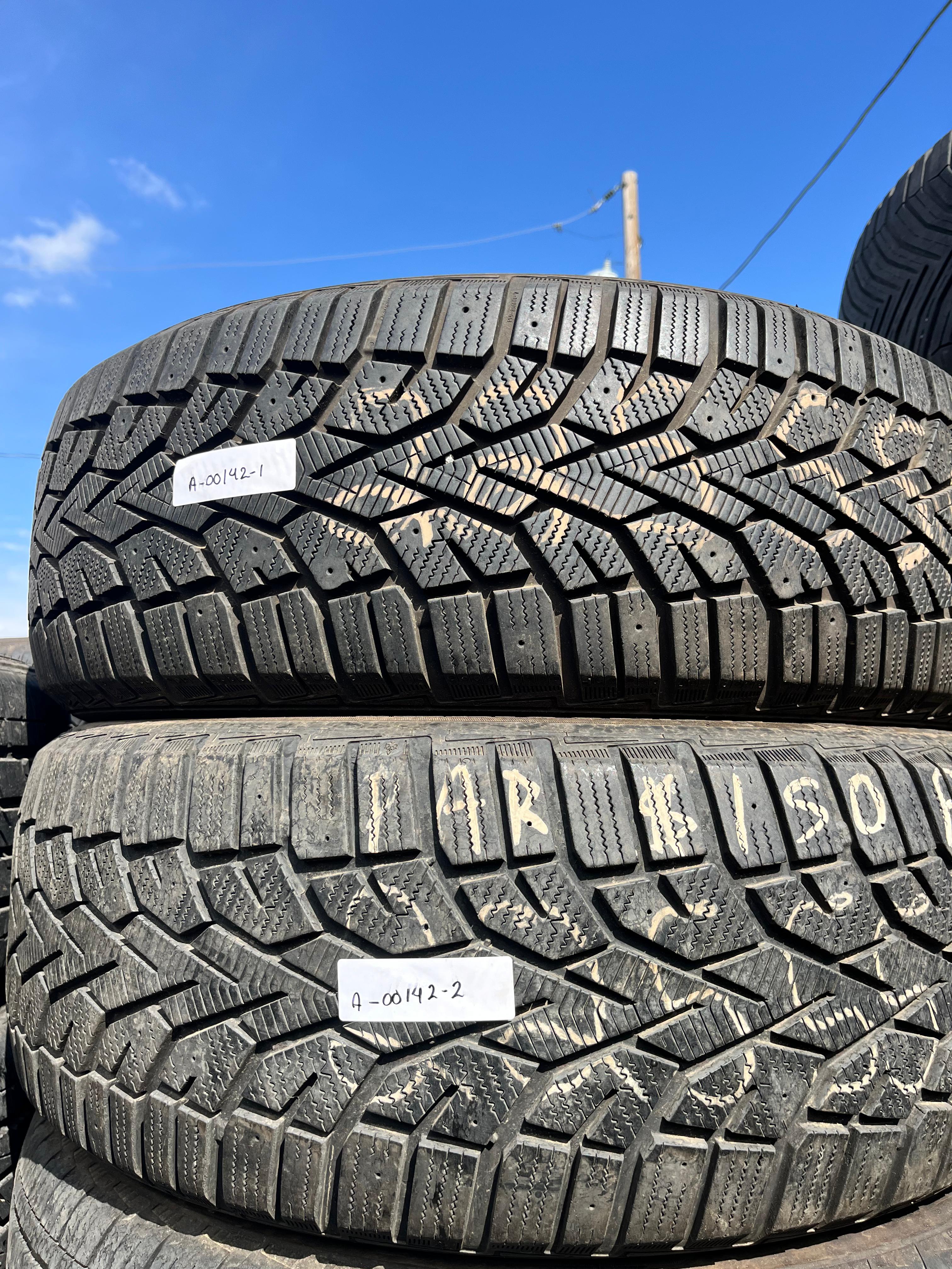 225/55R19 Pair (2 Used Tires) General Altimax Artic 12 Snow Tires