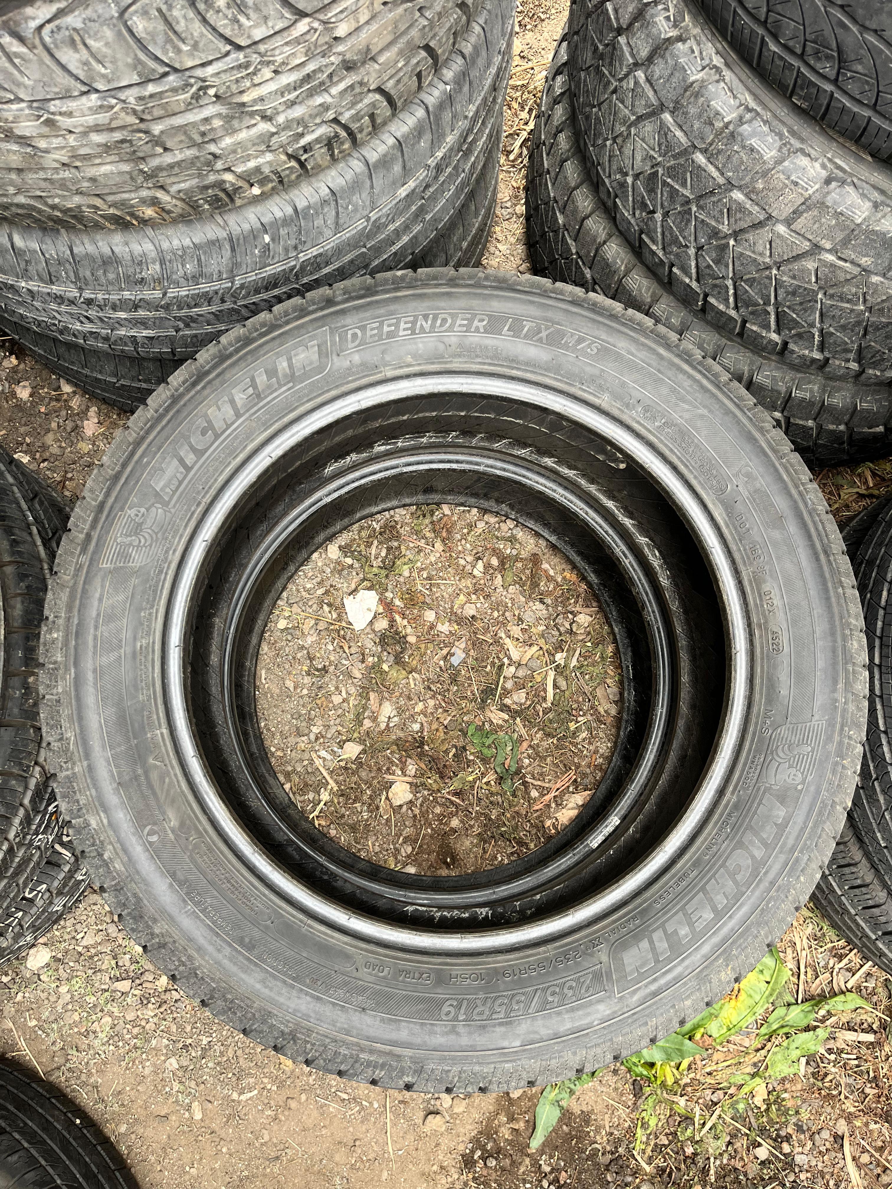 235/55R19 Pair (2 Used Tires) Michelin Defender LTX