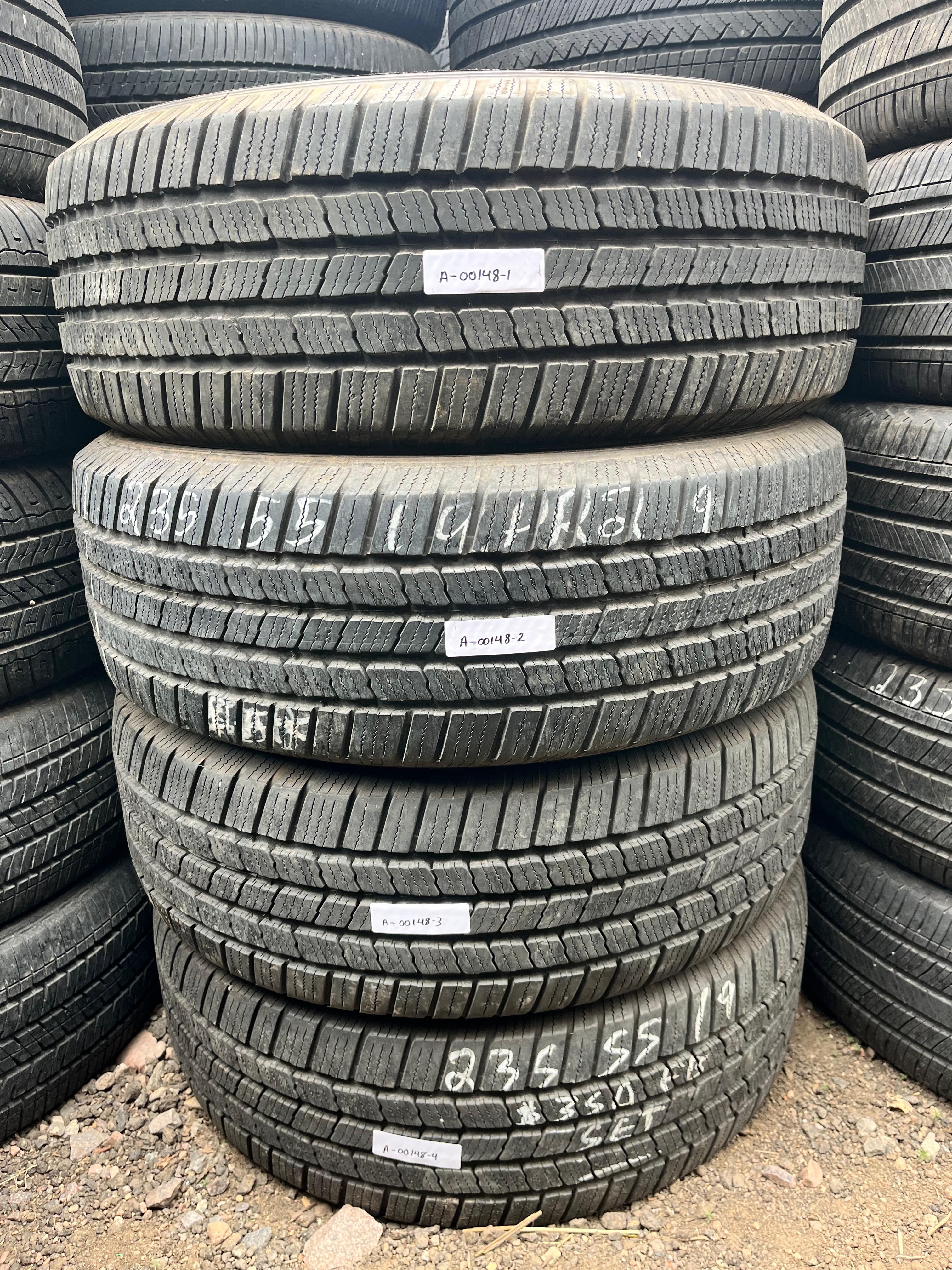 235/55R19 Set (4 Used Tires) Michelin Defender LTX