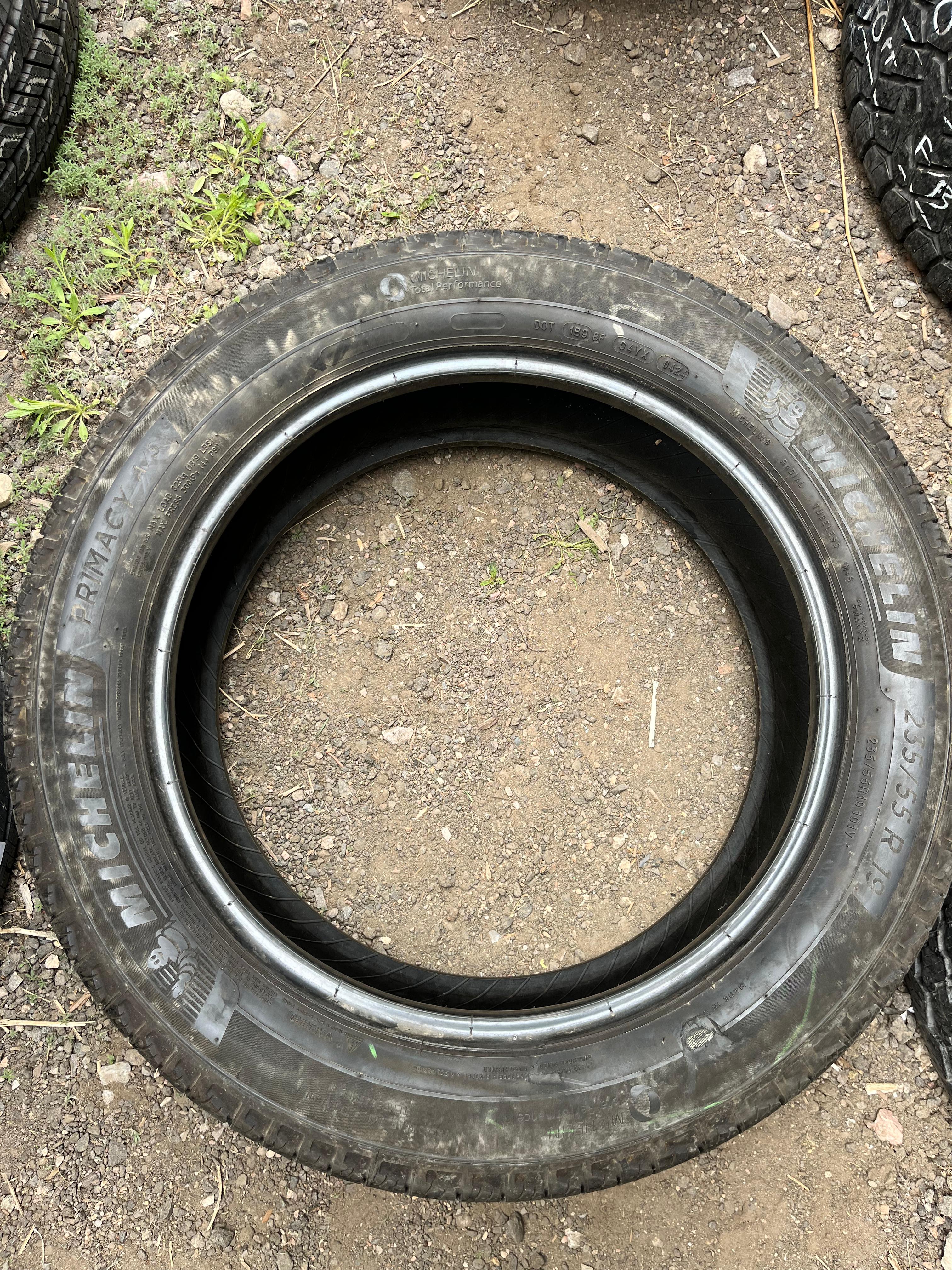 235/55R19 Pair (2 Used Tires) Michelin Primacy
