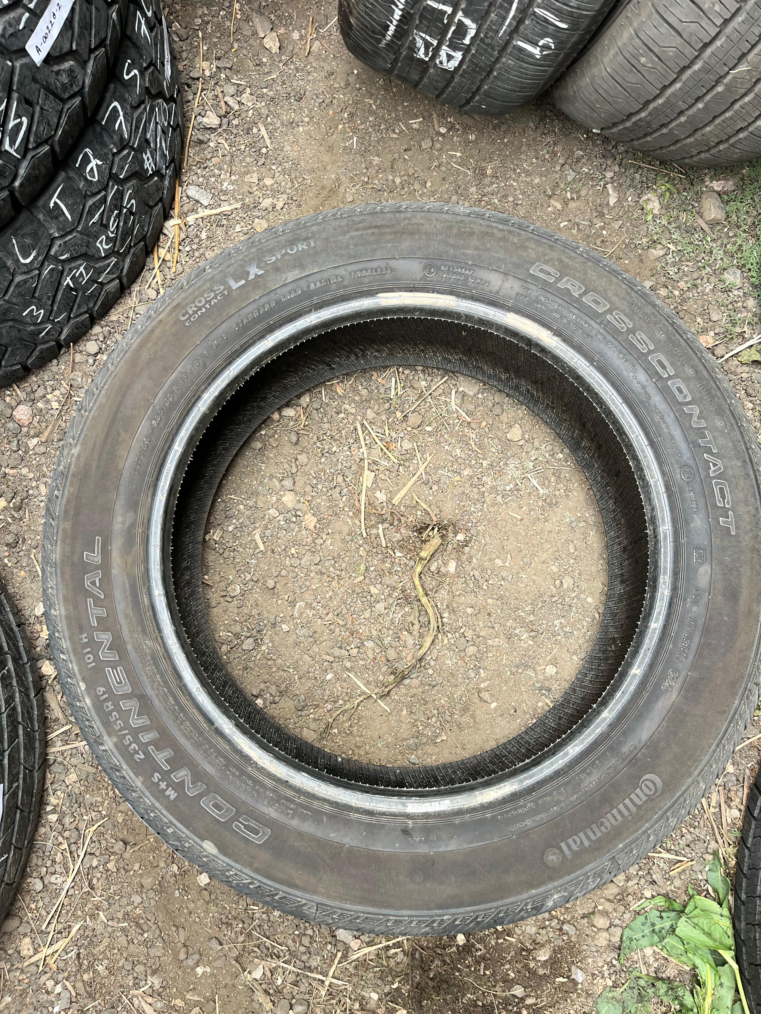 235/55R19 Pair (2 Used Tires ) Continental Cross Contac