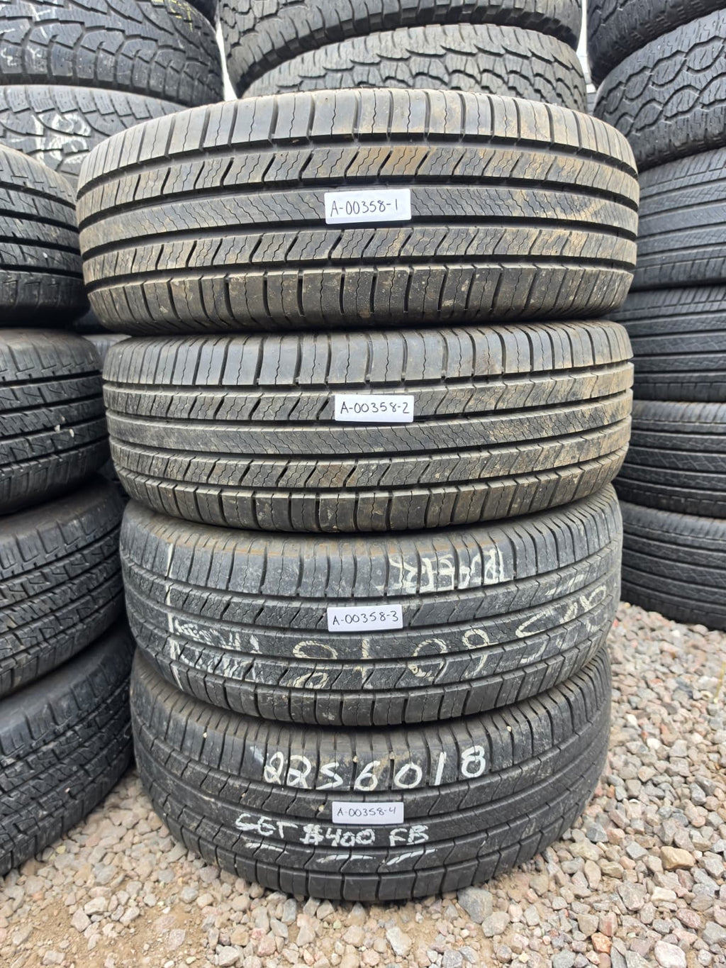 225/60R18 Set (4 Used Tires) Michelin Defender 2