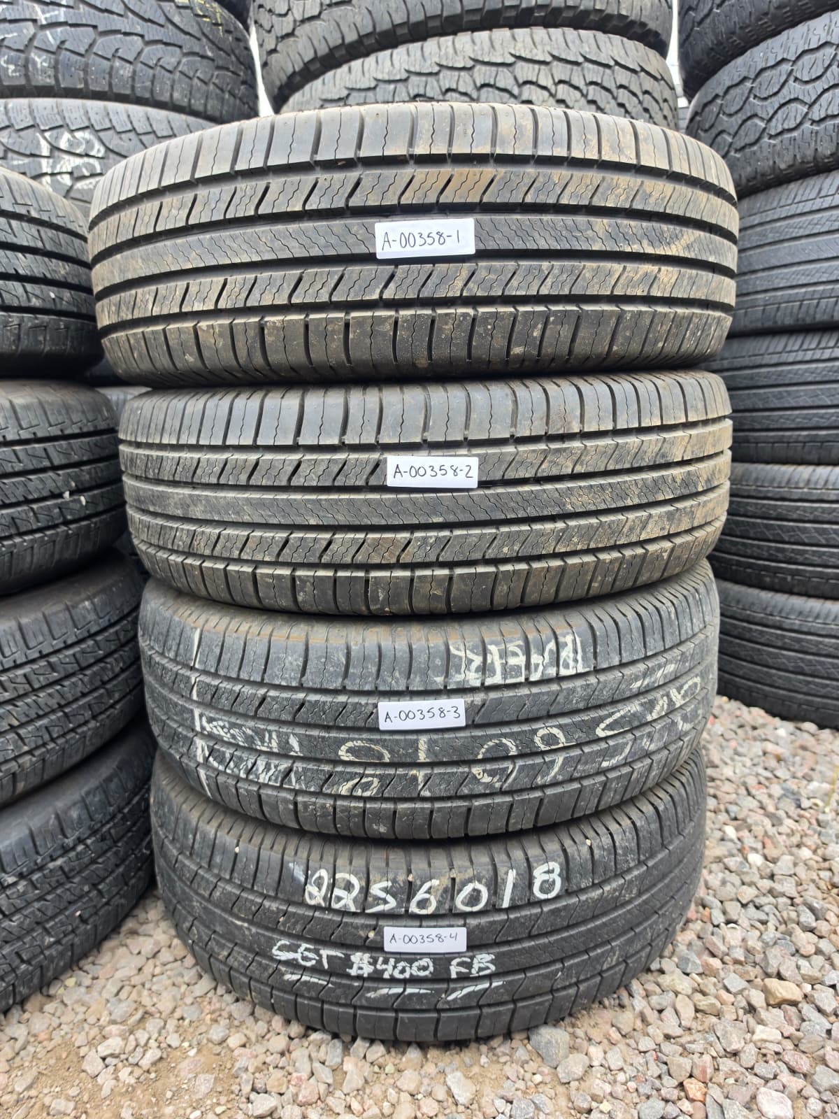 225/60R18 Set (4 Used Tires) Michelin Defender 2