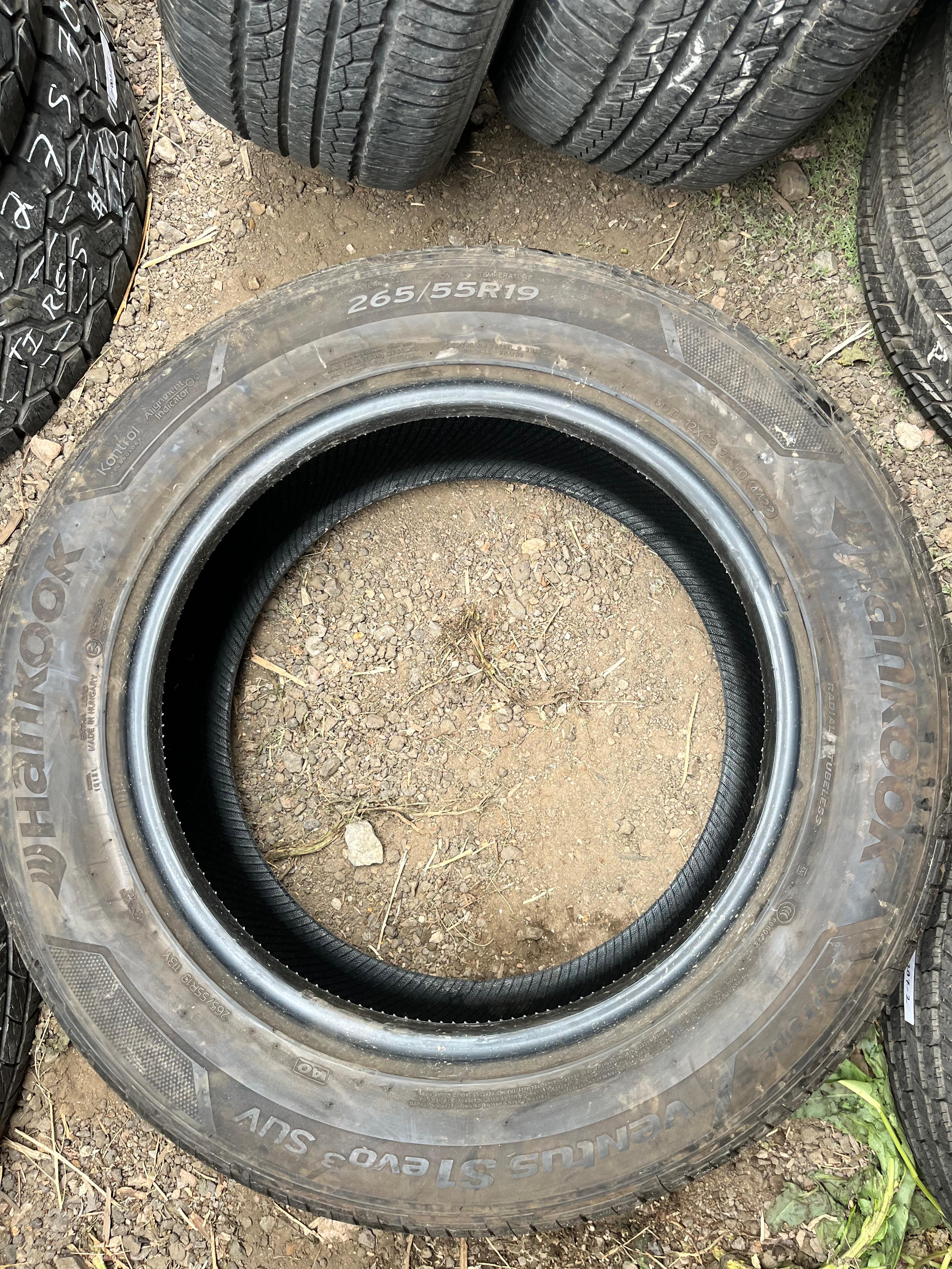 265/55R19 Pair (2 Used Tires) Hankook Ventus S1 Evo3